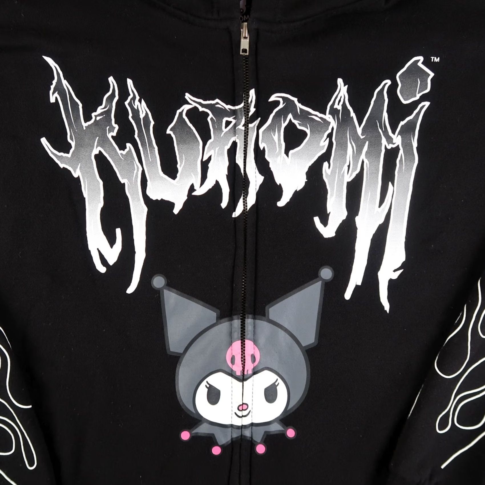 Vintage Sanrio Kuromi Hoodie Womens S Small Black Zip Up Sweatshirt Flame Size S / US 4 / IT 40 - 3 Thumbnail