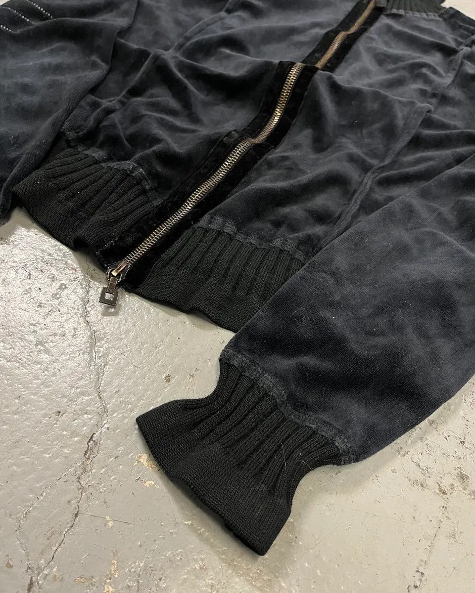 Marithe + Francois Girbaud 2000s Marithé + François Girbaud Navy Velvet Zip Up Sweater Size S / US 4 / IT 40 - 6 Thumbnail