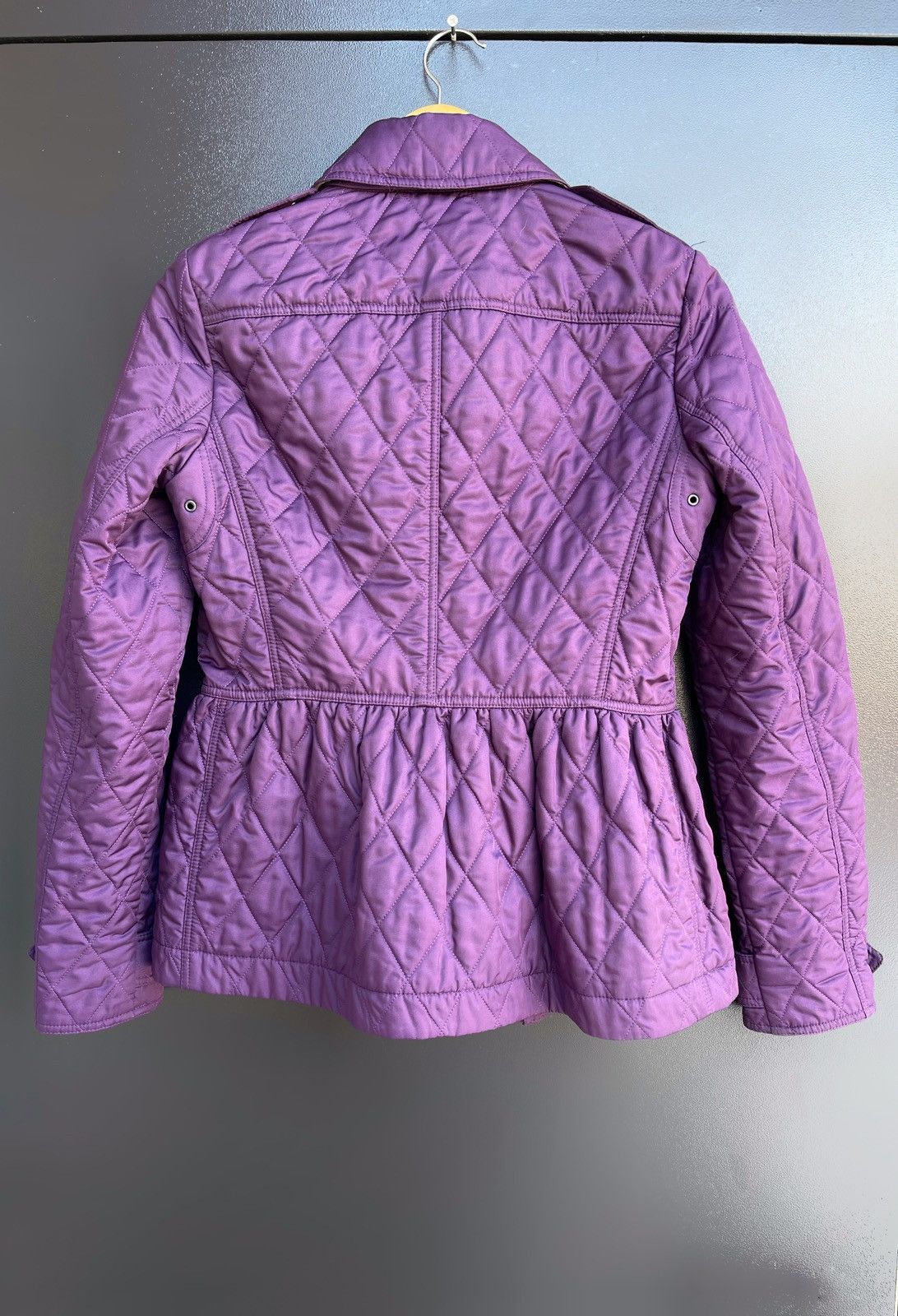 Burberry Burberry Brit Women Purple Check Quilted Lightweight Jacket Size S / US 4 / IT 40 - 15 Thumbnail