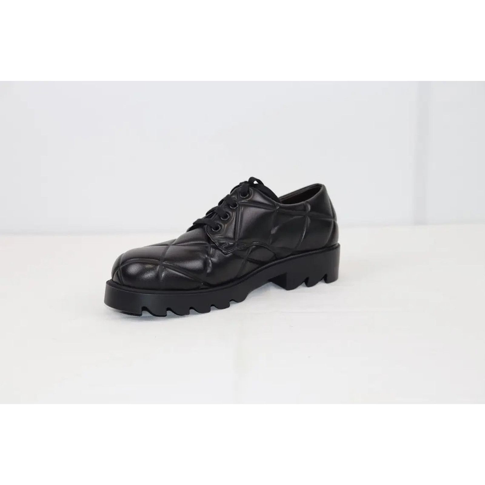 Bottega Veneta o1rshd1 Quilted Nappa Leather Strut Derby Shoes in Black Size US 11 / EU 44 - 3 Thumbnail