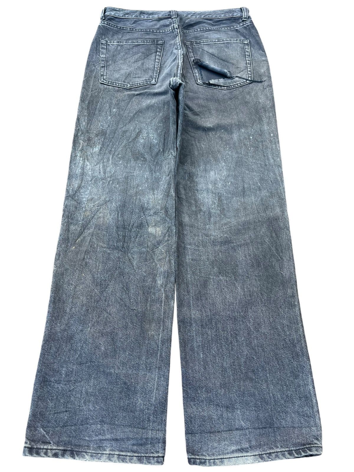 Japanese Brand Vintage Spliced Dirty Mud Washed High Rise Loose Fit Jeans Size US 29 - 2 Thumbnail