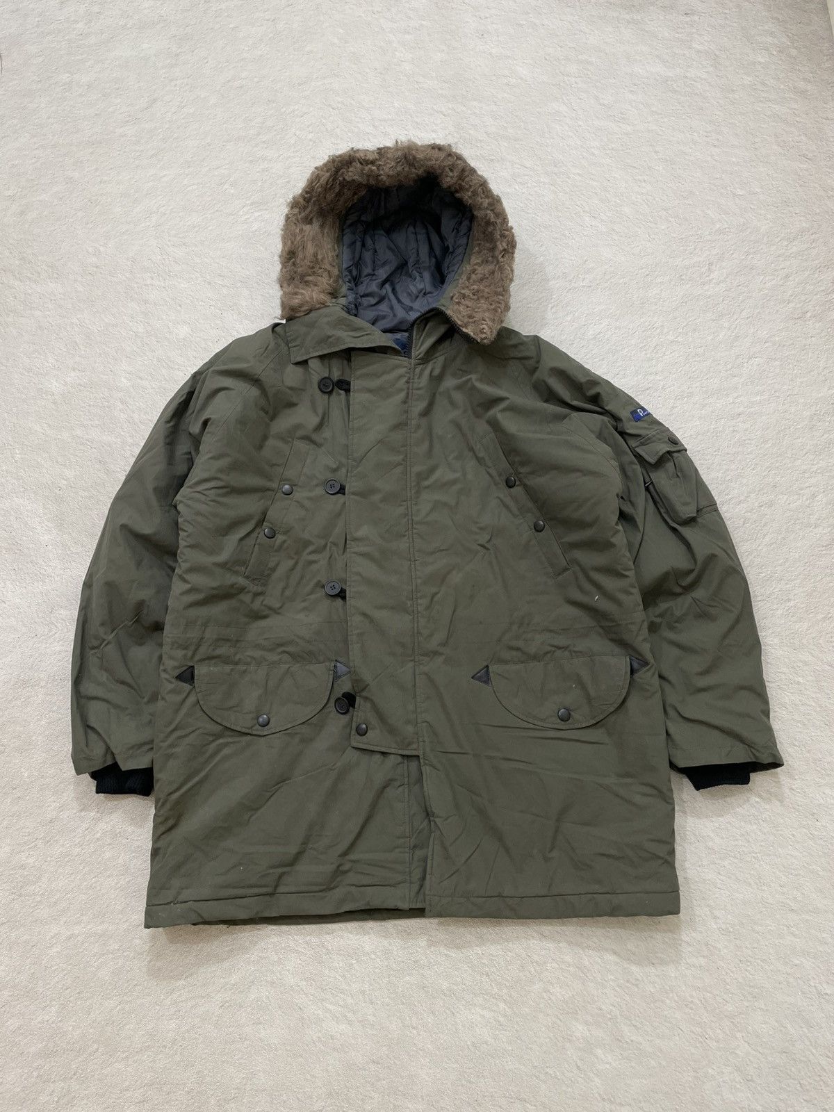 If Six Was Nine 2000s Maison Olive Green Fur Hooded Winter Jacket Ifsix LGB Size US XXL / EU 58 / 5 - 1 Thumbnail