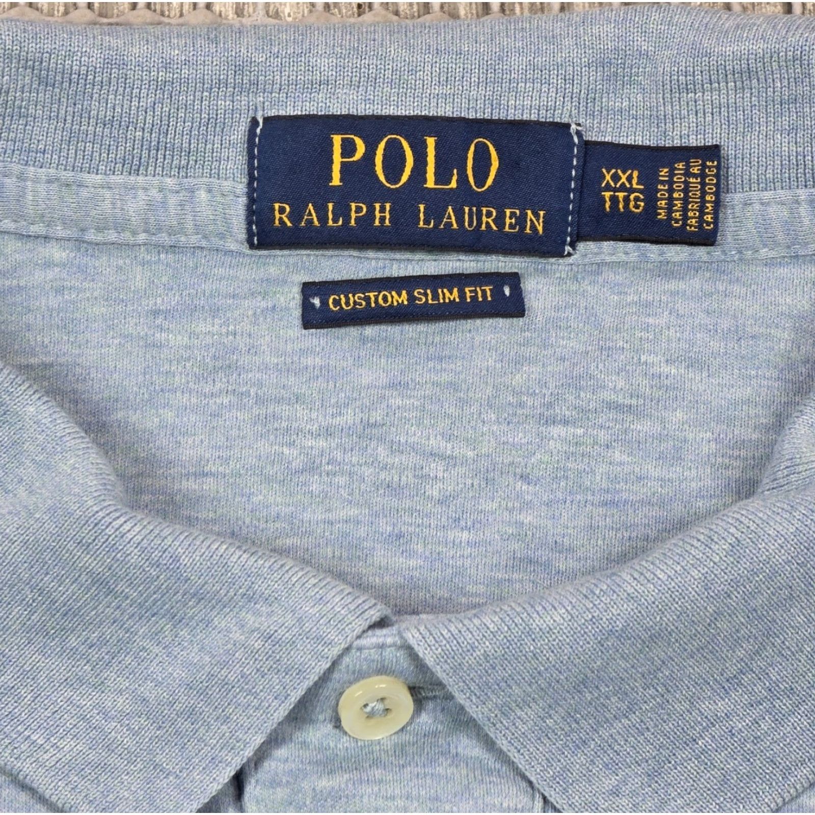 Polo Ralph Lauren VINTAGE Polo Ralph Lauren Polo Shirt Mens 2XL Heather Blue Short Sleeve Solid Blue Pony Polo Shirt Mens 2XL Size US XXL / EU 58 / 5 - 6 Thumbnail