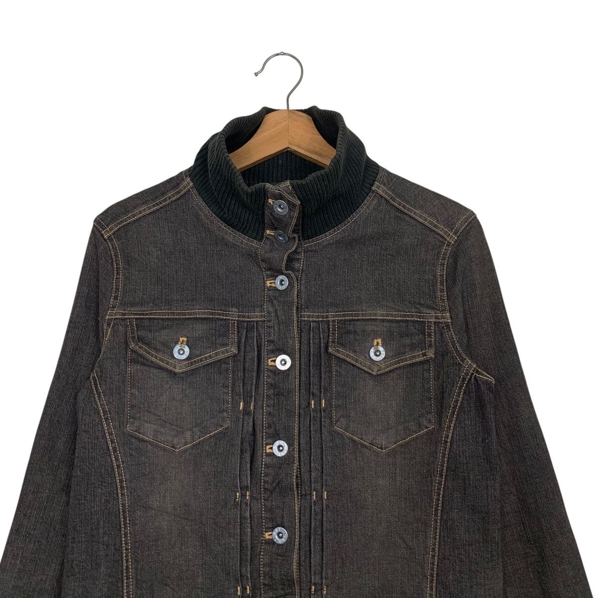 Japanese Brand A/T Atsuro Tayama Trucker Hybrid Denim Jacket #2699-C121 Size S / US 4 / IT 40 - 2 Thumbnail