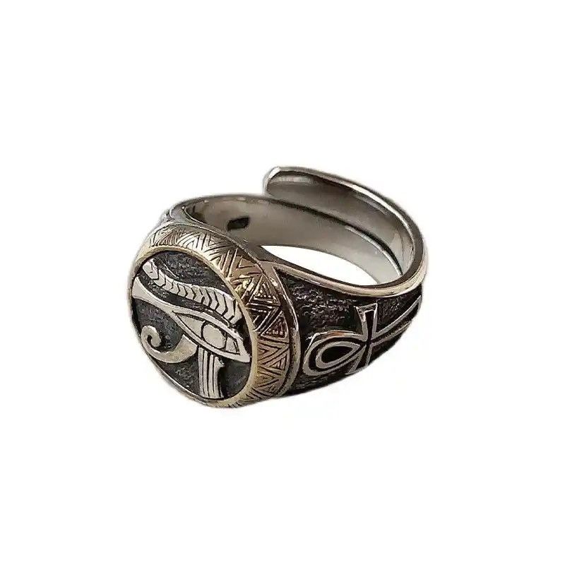 Jewelry × Vintage Vintage Egyptian Mysterious Rune Ring Eye of Horus Ring Size ONE SIZE - 2 Thumbnail