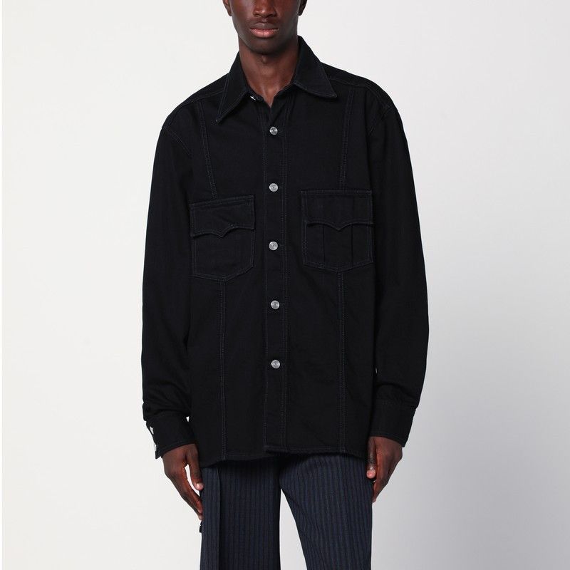 Namacheko Namacheko Black Denim Shirt Jacket Size US M / EU 48-50 / 2 - 1 Thumbnail