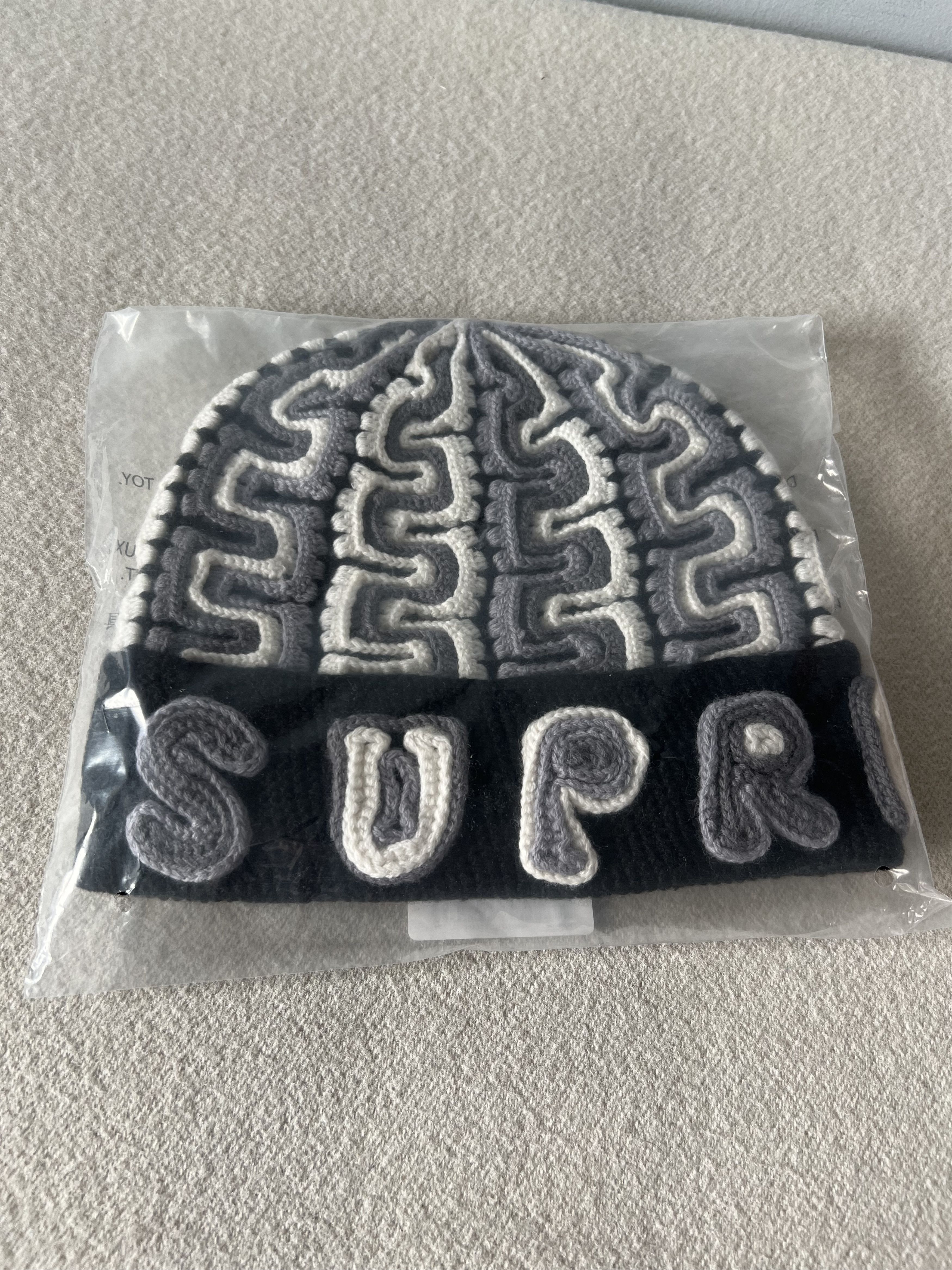 Supreme Supreme Yarn Applique Beanie in Black | Grailed