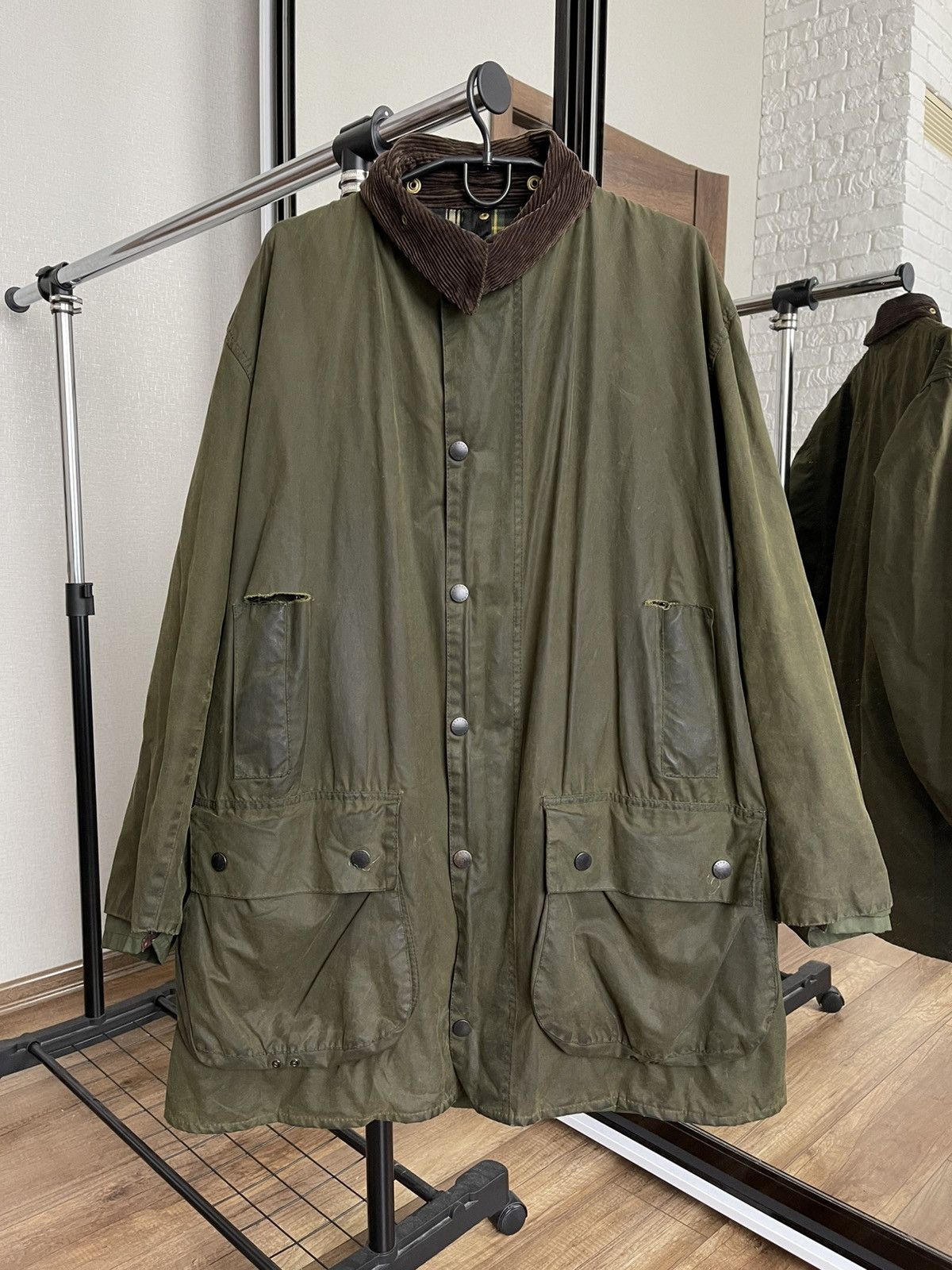 Barbour Border Vintage Wax Waxed Jacket Distressed