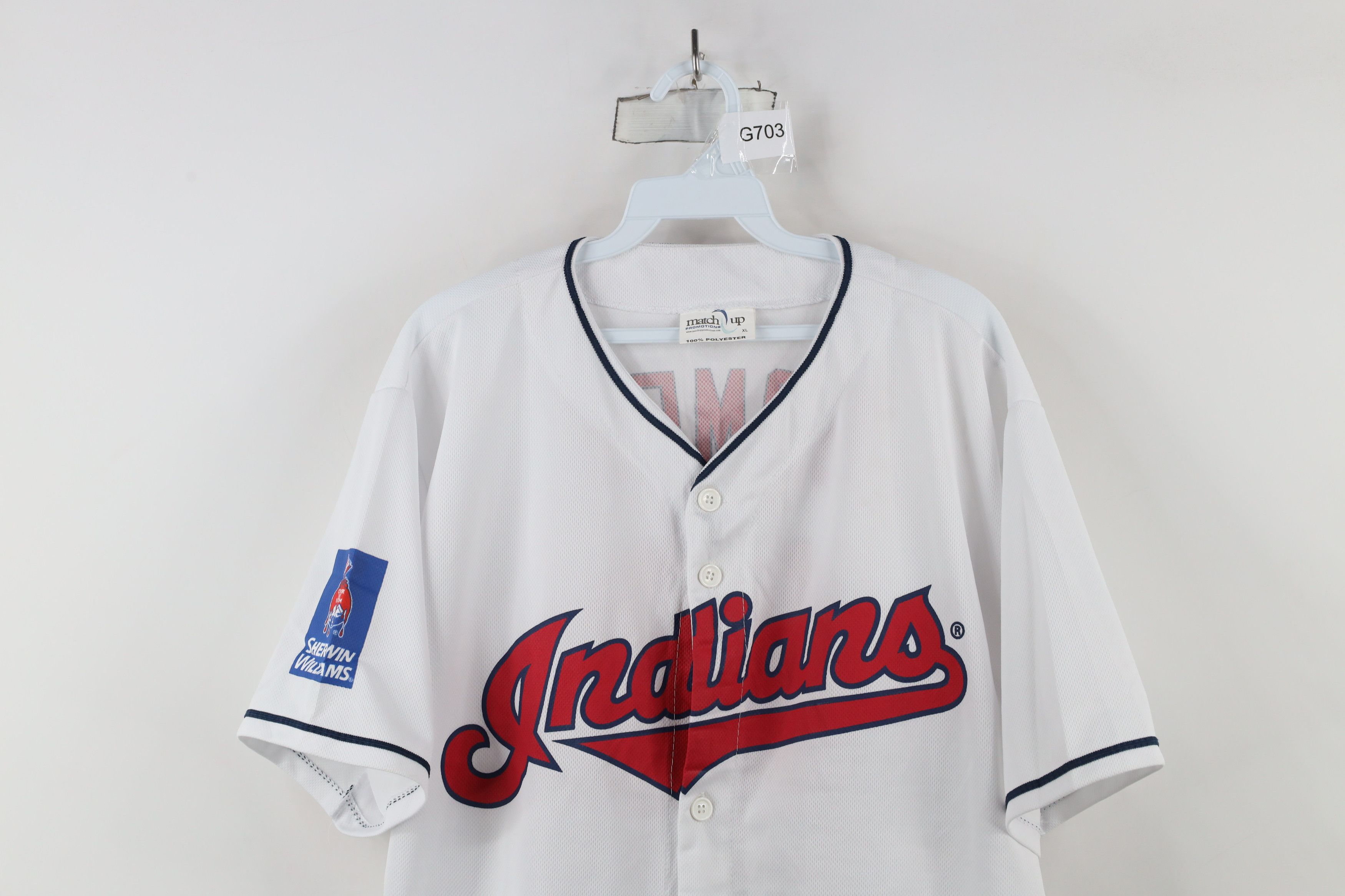 Vintage Vintage Cleveland Indians Baseball Jersey White Polyester Size US XL / EU 56 / 4 - 2 Thumbnail