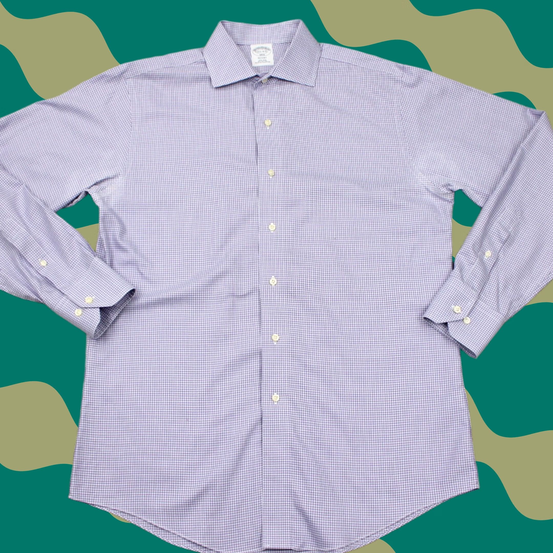 Brooks Brothers Brooks Brothers Regent Dress Shirt Mens 15 1/2 Purple Non-Iron Cotton L/S Button-Down Collared Size 42R - 1 Thumbnail