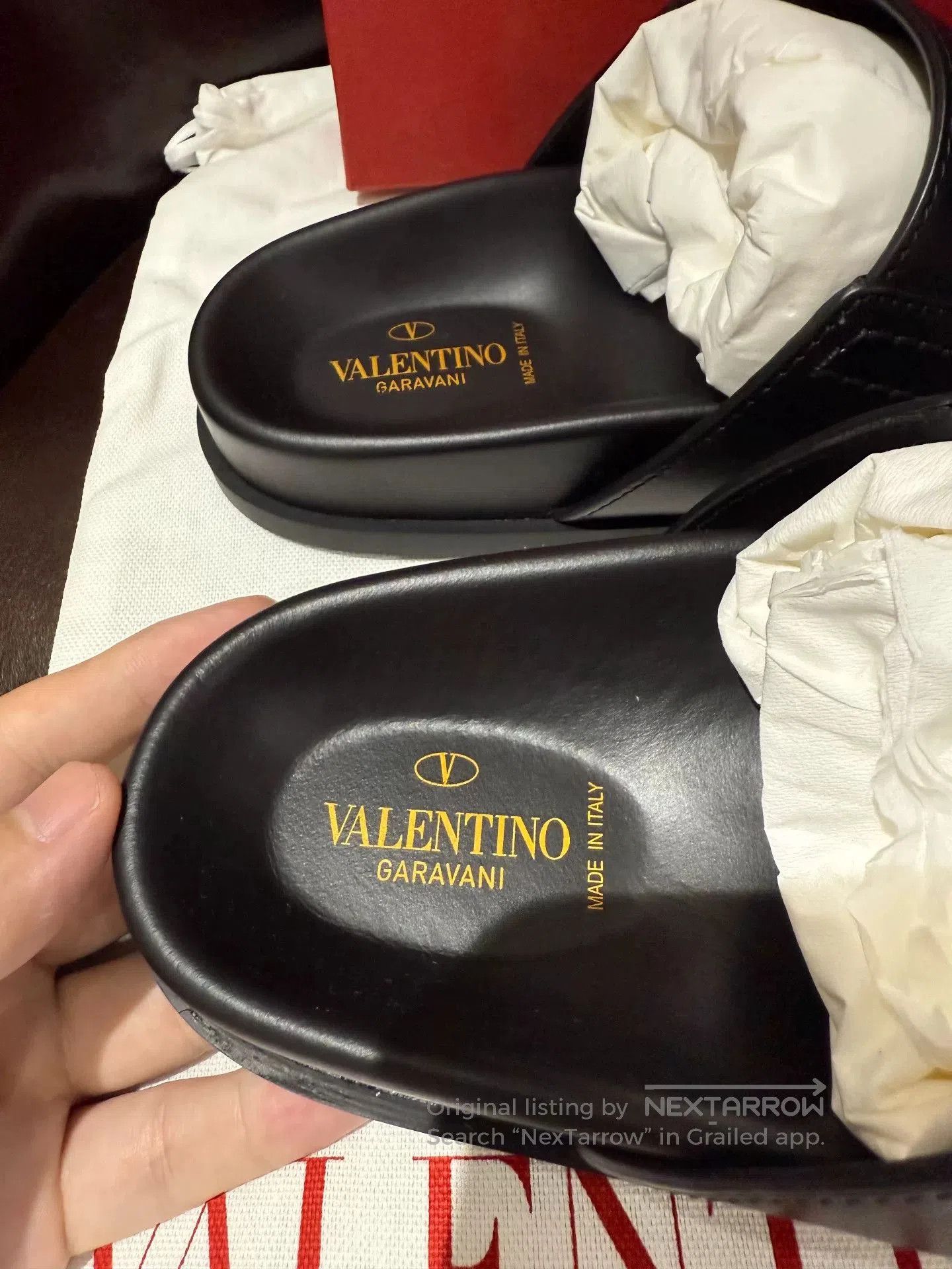 Valentino valentino men's leather slide sandals. Size US 8 / EU 41 - 5 Thumbnail