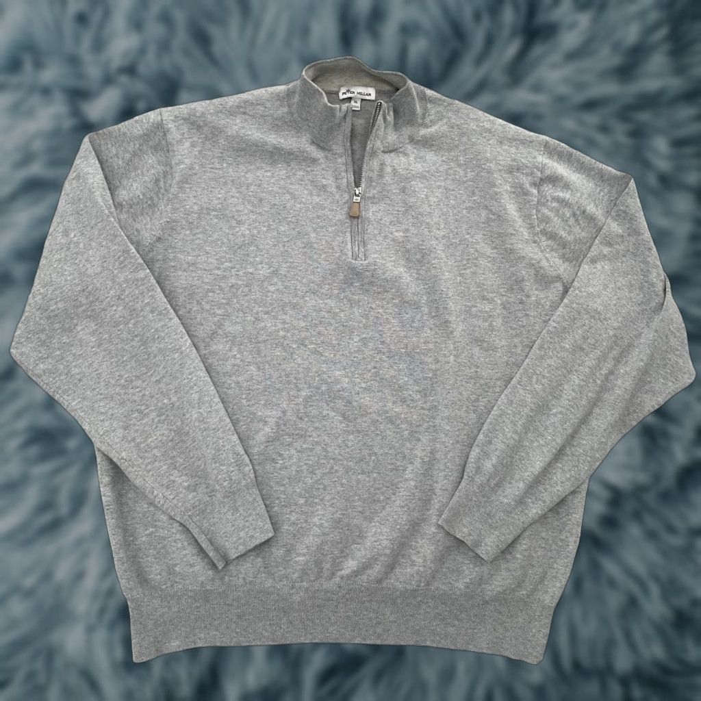 Peter Millar Peter Millar Sweater Pullover 1/4 Zip Adult XL Men Gray Mock Neck Casual Travel Slim Knit Classic Preppy Sports 1/4 Zip Zipper Size US XL / EU 56 / 4 - 1 Thumbnail