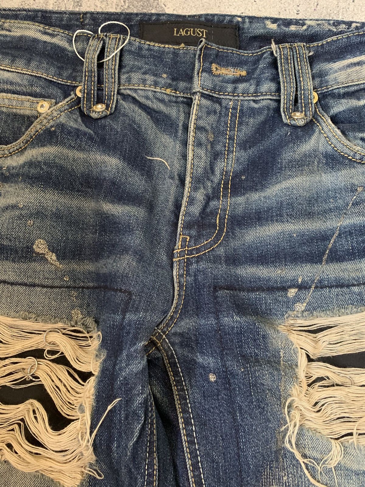 If Six Was Nine 🐍 LAGUST Distressed Flared Denim - If Six Was Nine LGB Style Size US 32 / EU 48 - 7 Thumbnail