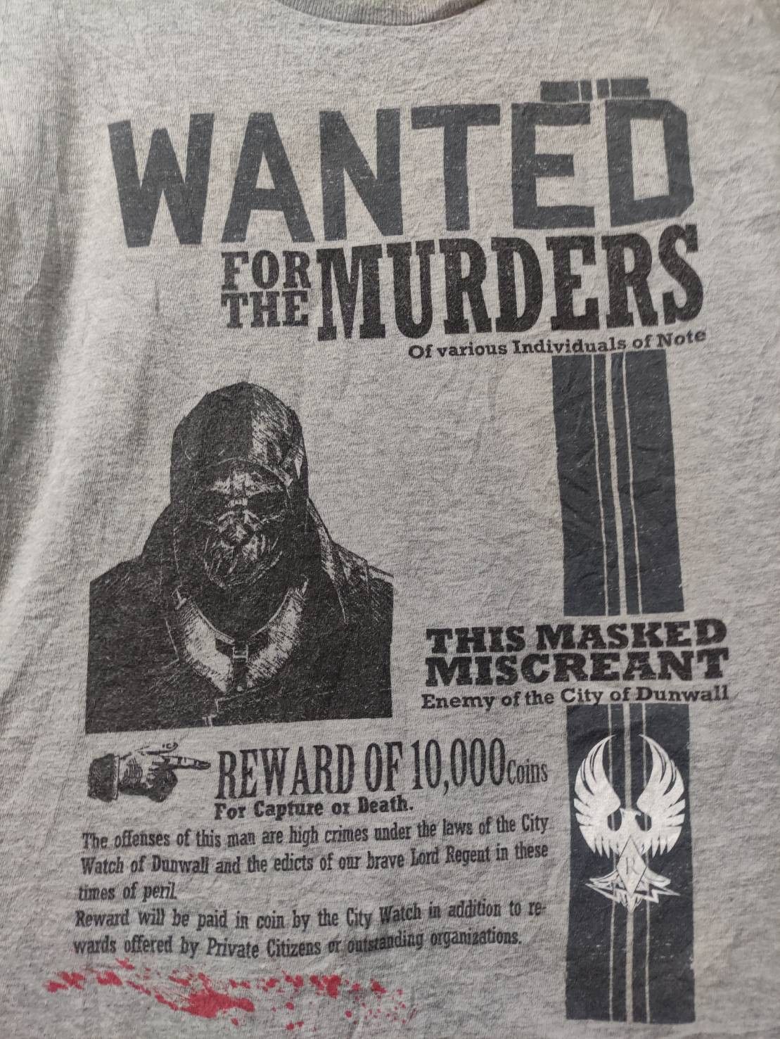 Playstation Dishonored Wanted For The Murders Gaming Promo T-Shirt Size US XL / EU 56 / 4 - 3 Thumbnail