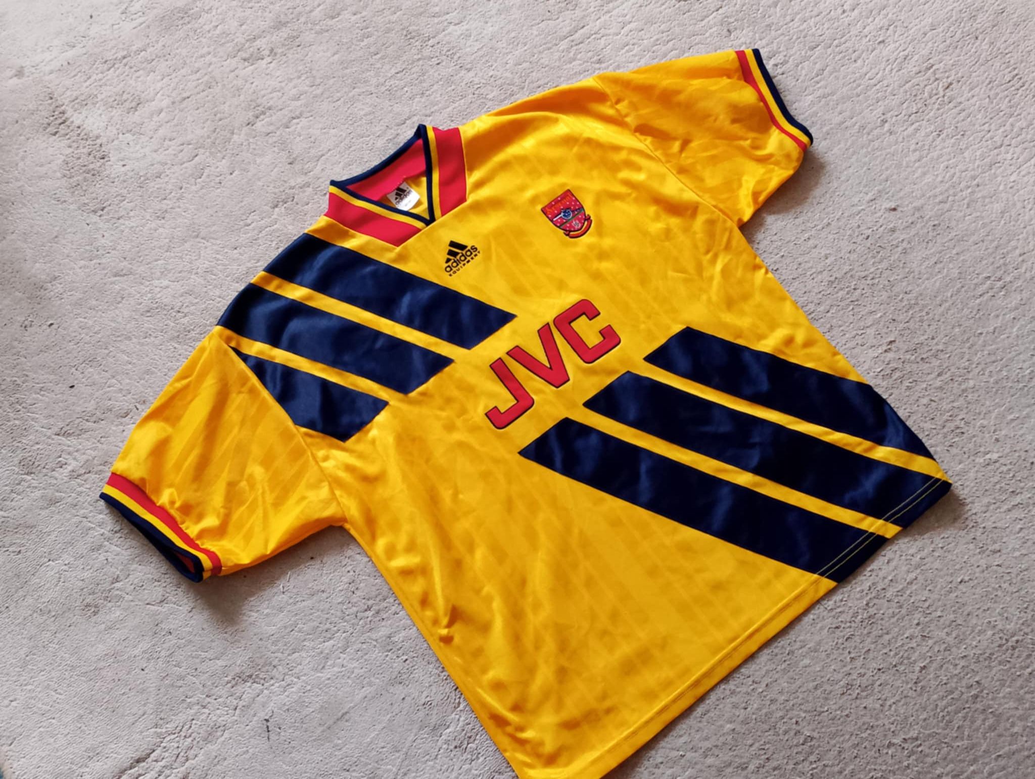 Adidas × Vintage Adidas 1993/94 Arsenal London Away Jersey 8 Ian Wright Size US L / EU 52-54 / 3 - 4 Thumbnail