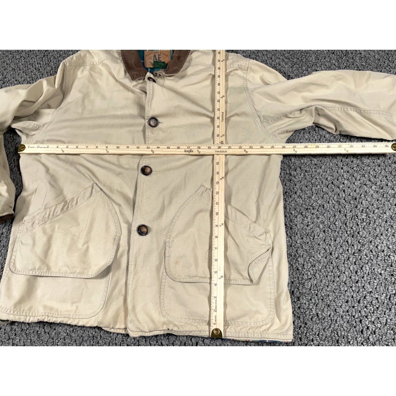American Eagle Outfitters VINTAGE American Eagle Outfitters Plaid Chore Jacket Jacket Beige L Men's Large Beiges Military Outdoor Classic Preppy Retro Working Wear Casual Size US L / EU 52-54 / 3 - 7 Thumbnail