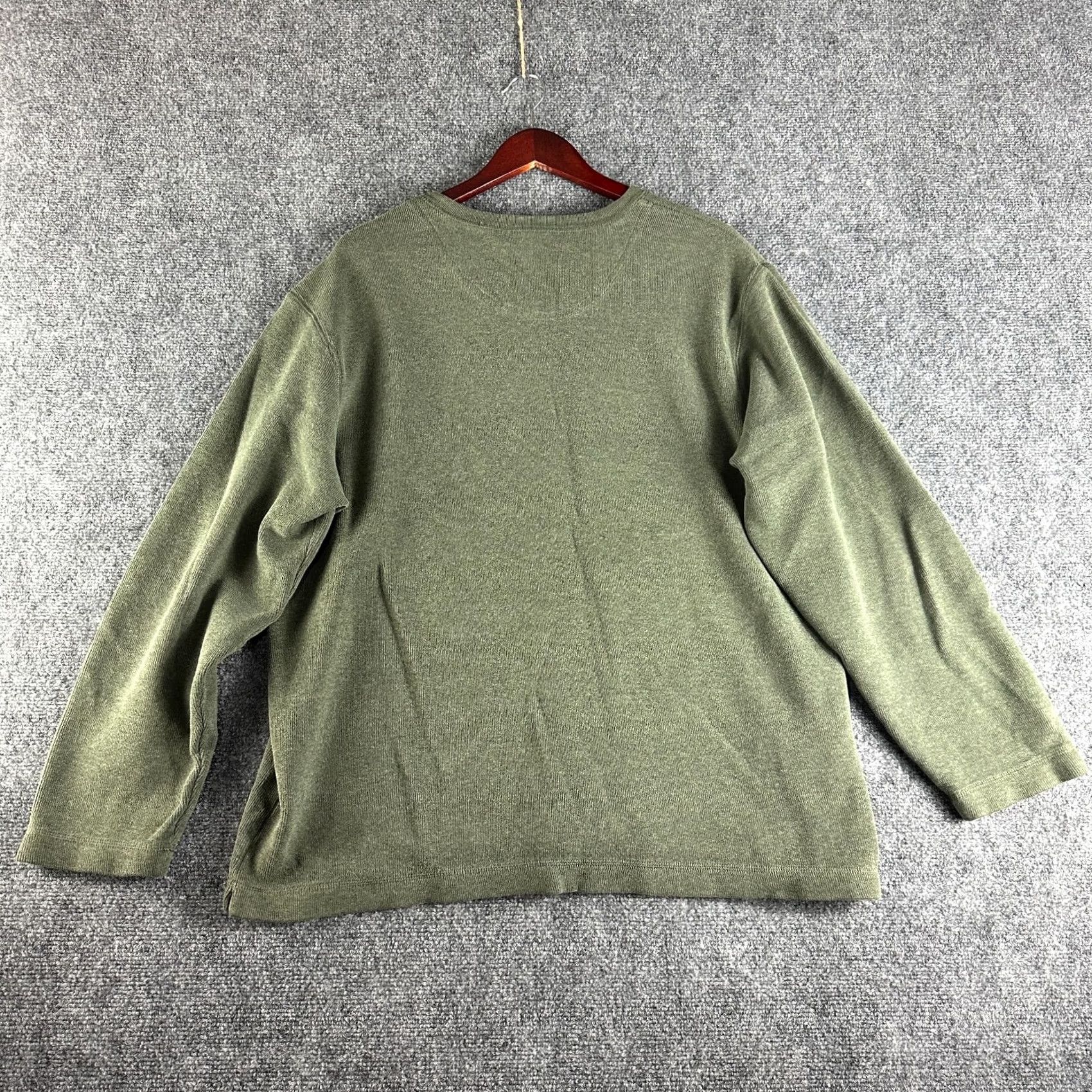 Banana Republic Banana Republic Sweater Mens XL Green Cotton Crew Neck Pullover Split Hem Size US XL / EU 56 / 4 - 5 Thumbnail