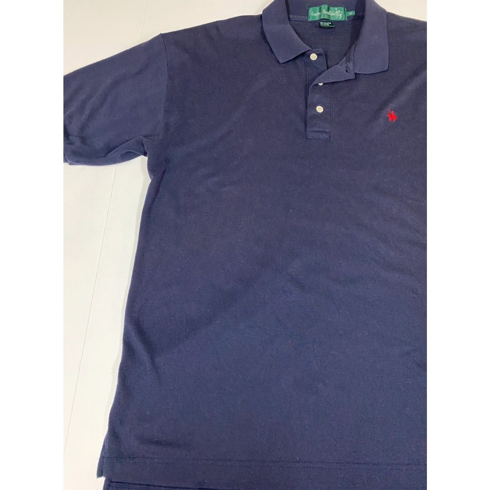 Vintage Knights of Roundtable Polo Shirt XL Blue Knit Polyester Logo Short Sleeve Classic Men Regular Golf Size US XL / EU 56 / 4 - 3 Thumbnail