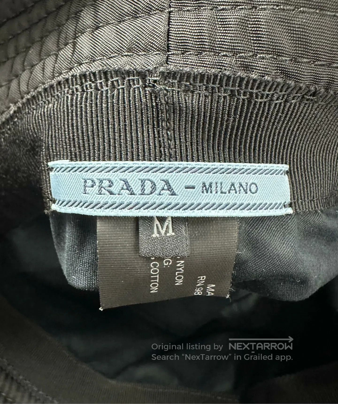 Prada Prada size M Black Triangular Metal Logo Fisherman's Hat| Size ONE SIZE - 4 Thumbnail