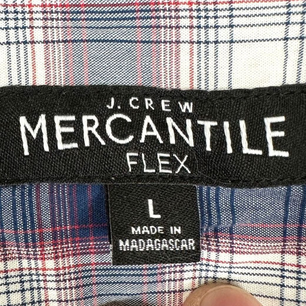 J.Crew J.CREW Mercantile Flex Button-Down Shirt Men Large Plaid Blue Red Slim Fit Button-Up Shirt Size US L / EU 52-54 / 3 - 4 Thumbnail