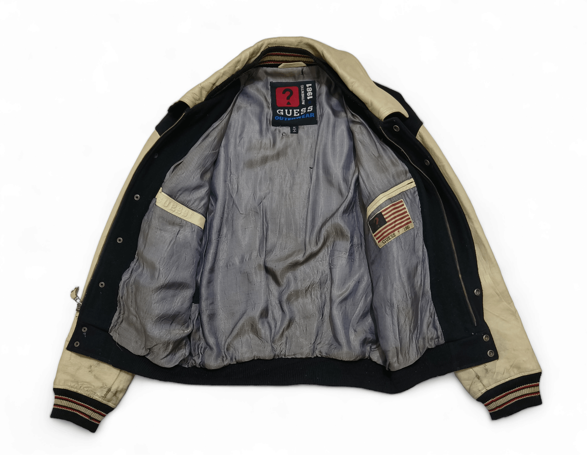 Guess Vintage Guess USA Big Logo Letterman Jacket Leather Sleeves Size US M / EU 48-50 / 2 - 3 Thumbnail