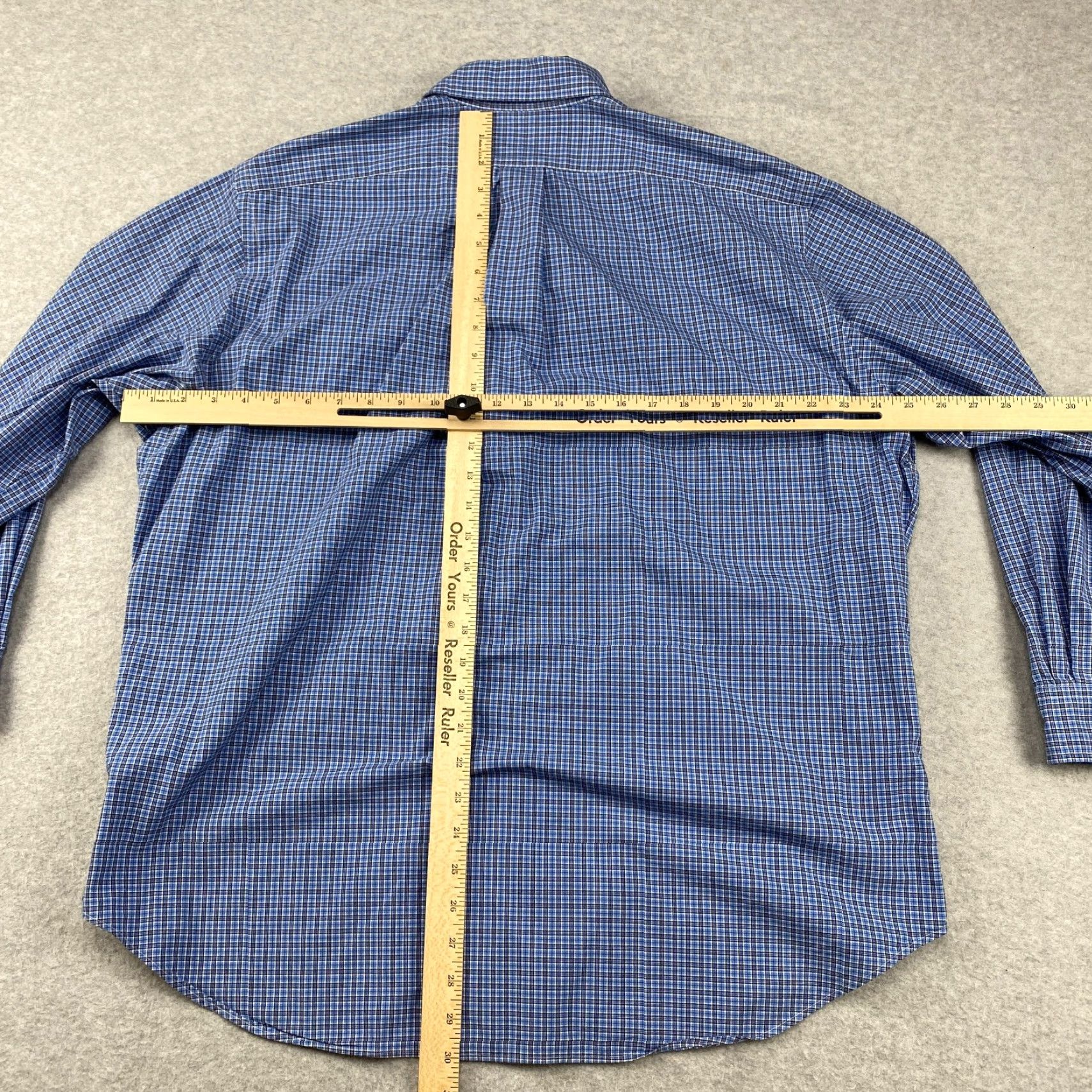 Ralph Lauren Ralph Lauren Dress Shirt Mens 17 Blue Check Classic Fit Long Sleeve Shirt Size 46R - 6 Thumbnail