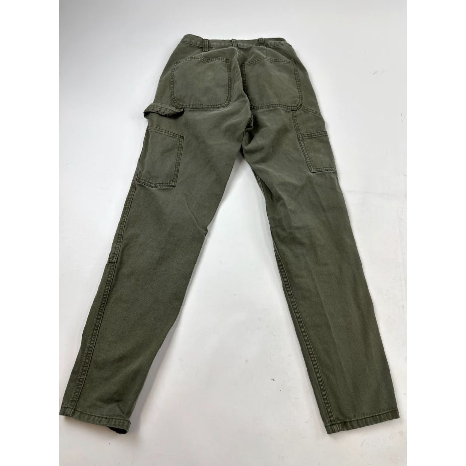 Doublet J.Galt Pants Womens Small Green Denim Carpenter Regular Straight Hammer Loop Pockets Stretch Size 28" / US 6 / IT 42 - 2 Thumbnail