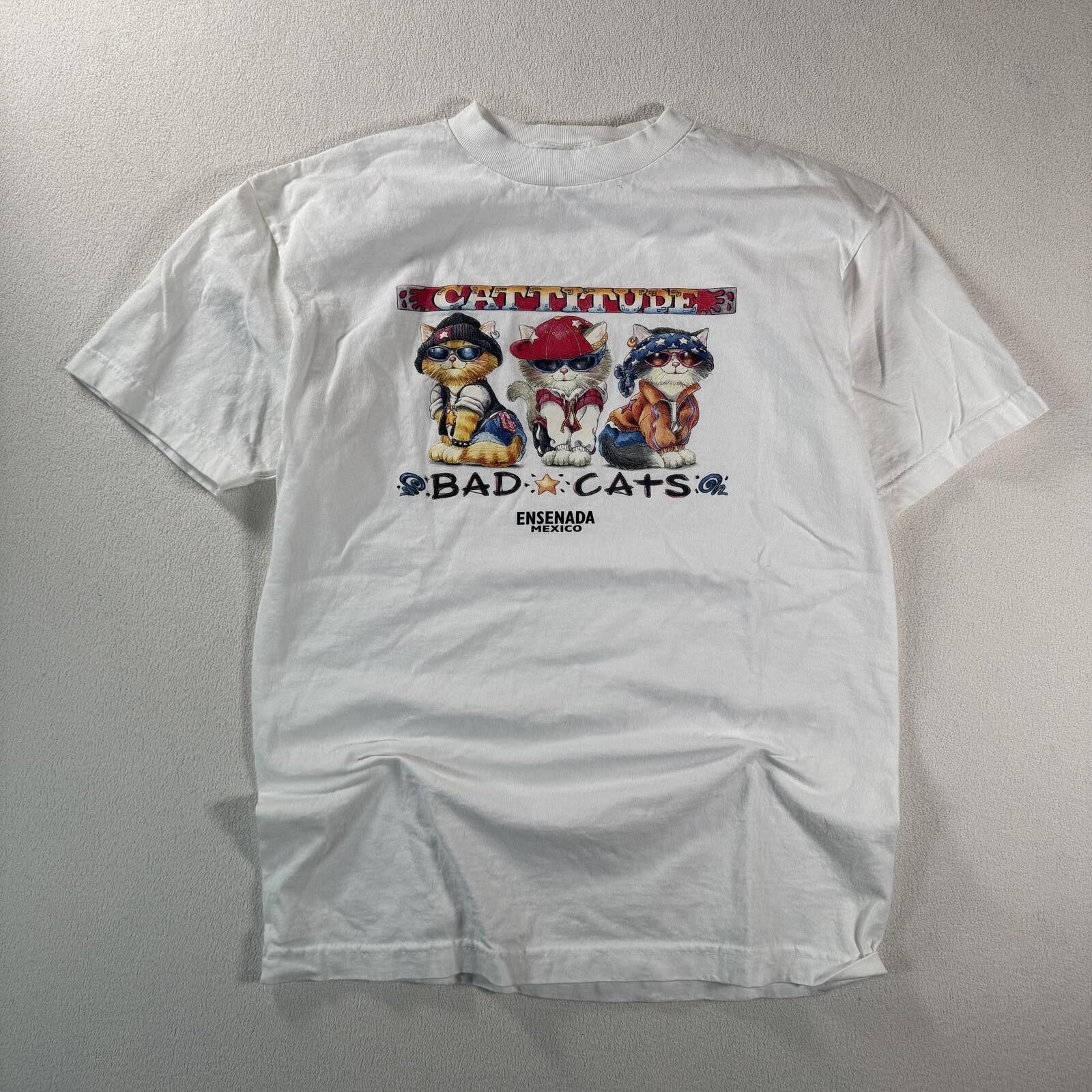 Vintage Vintage Y2K Cattitude Bad Cute Cats Parody Tee Size US M / EU 48-50 / 2 - 1 Thumbnail