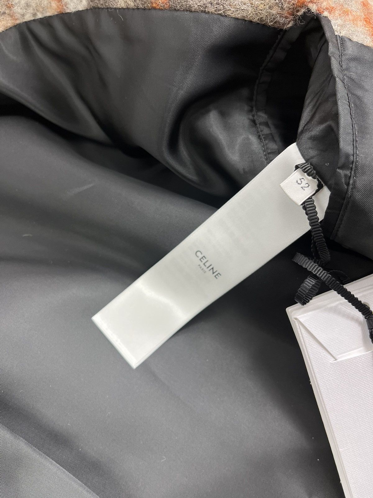 Celine × Hedi Slimane Logo Embroidered Checked Wool Jacket Size US XL / EU 56 / 4 - 10 Thumbnail