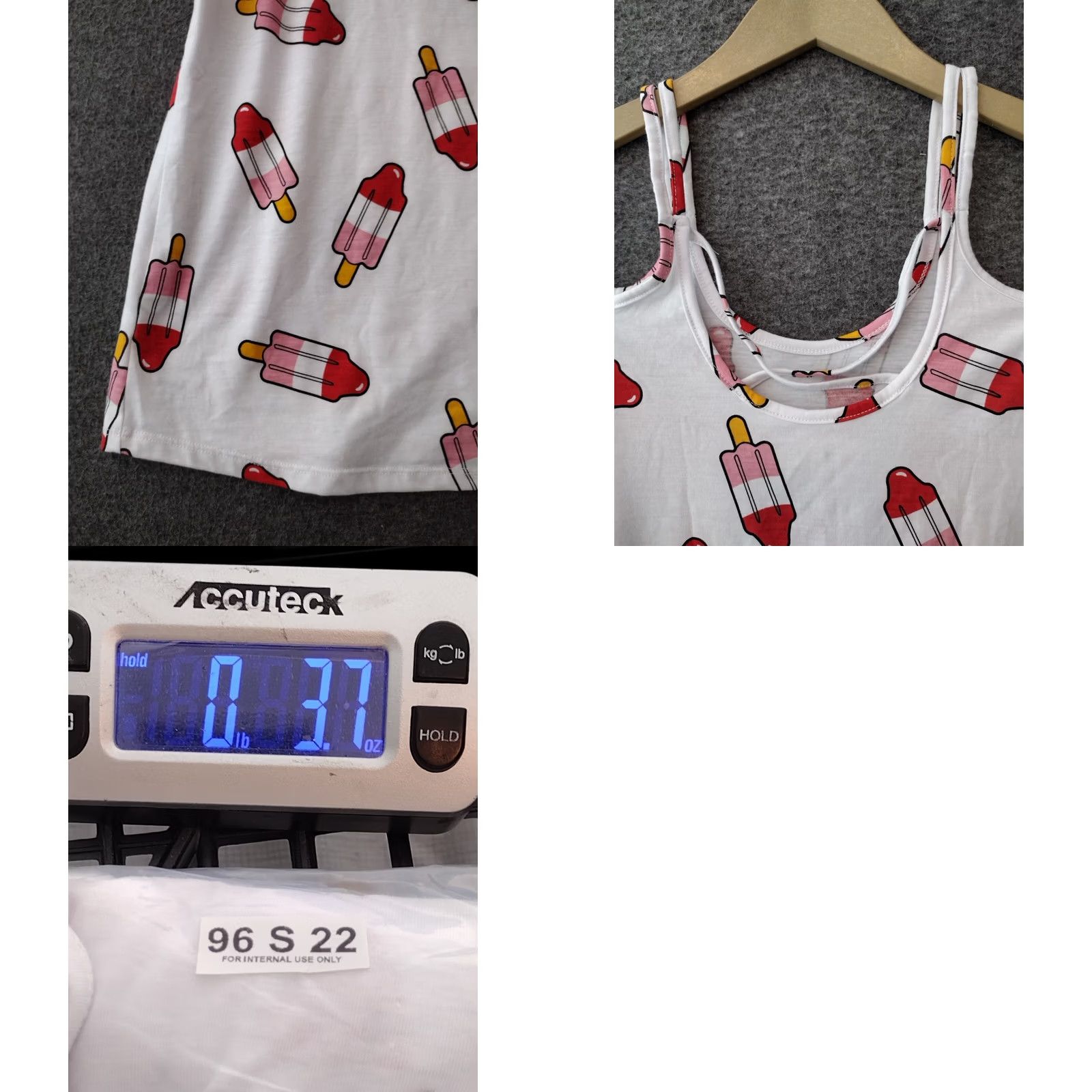Vintage Women’s Off Shoulder S Round Neck Short Sleeve T Shirt Top Popsicles Shirt, White/Multi, Small, Regular, Womens Size S / US 4 / IT 40 - 8 Thumbnail
