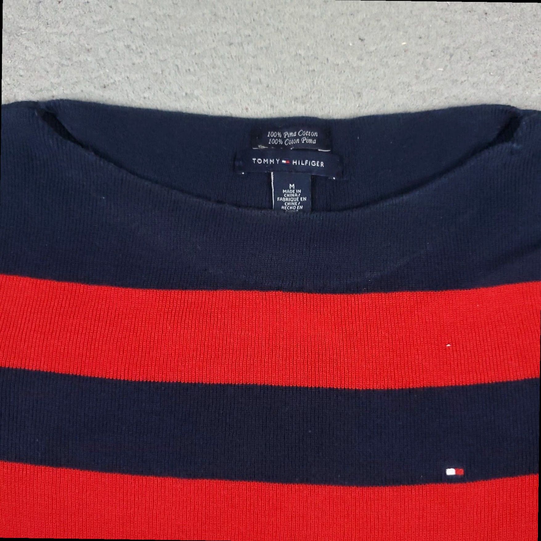 Tommy Hilfiger Tommy Hilfiger Blue Red Striped Crew Neck Pullover Sweater Womens Medium Size M / US 6-8 / IT 42-44 - 2 Thumbnail