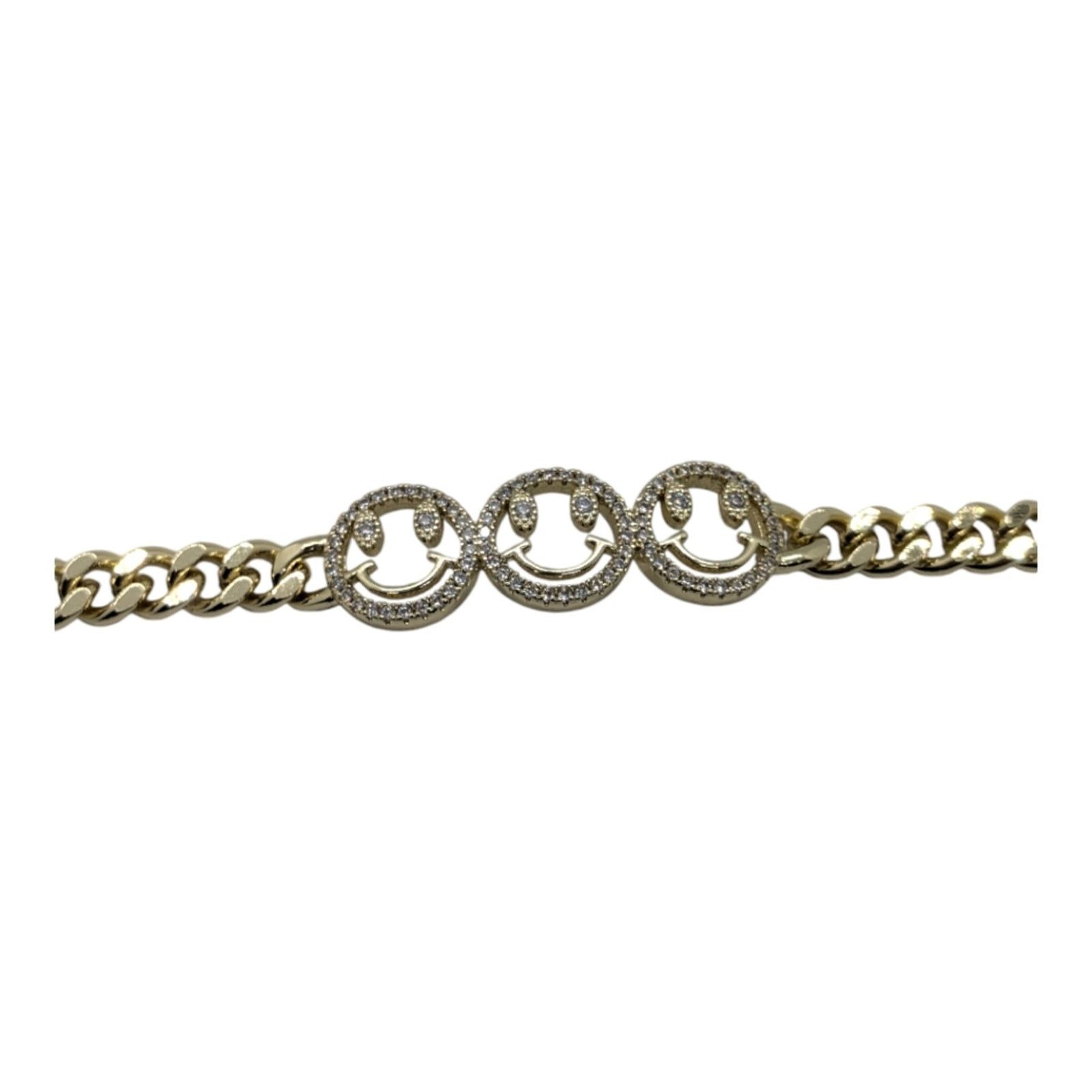14 KT Gold Filled Bracelet with 😊😊😊 faces
