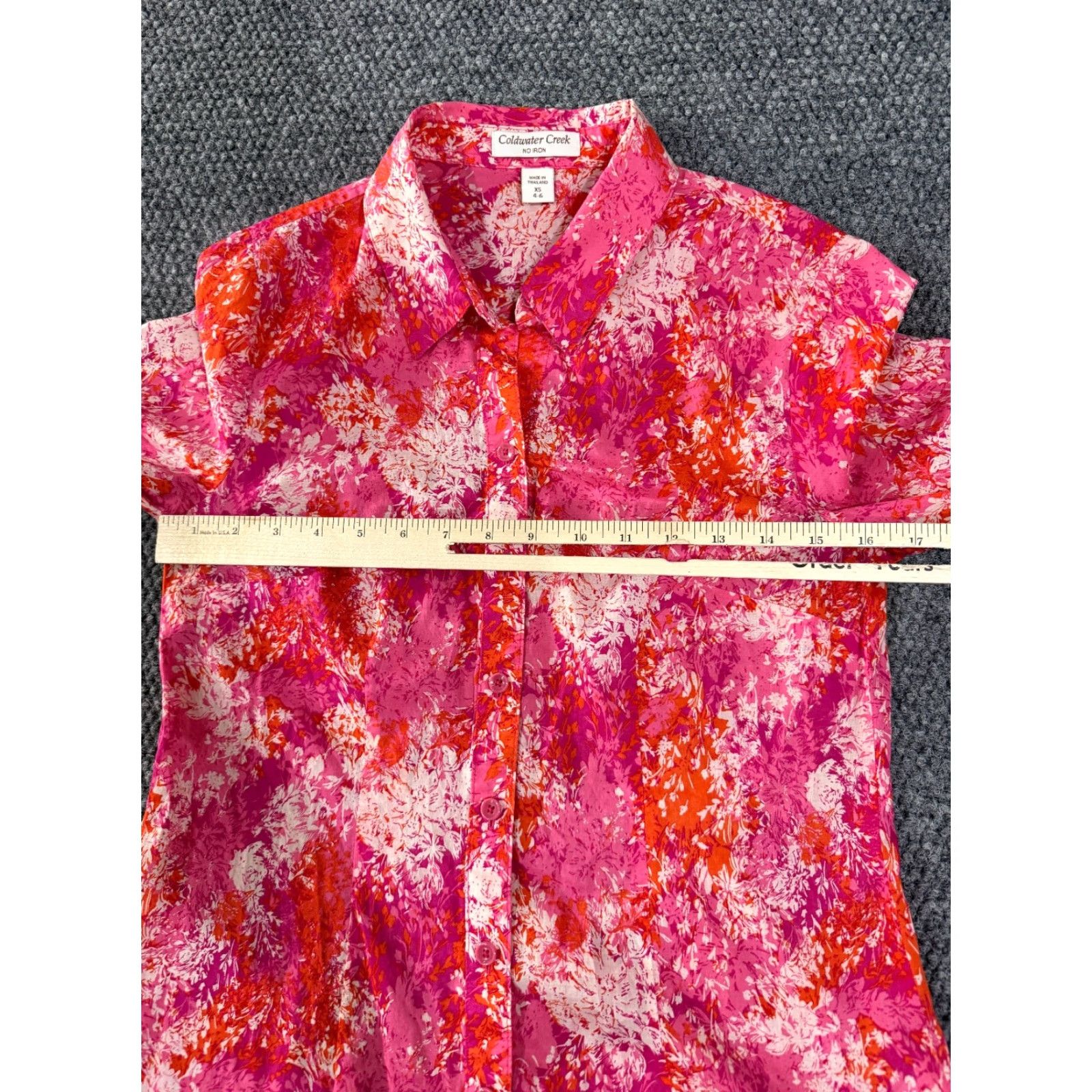 Coldwater Creek Coldwater Creek Button Up Shirt Womens XS Pink Floral Long Sleeve Lightweight Blouse Size XS / US 0-2 / IT 36-38 - 5 Thumbnail