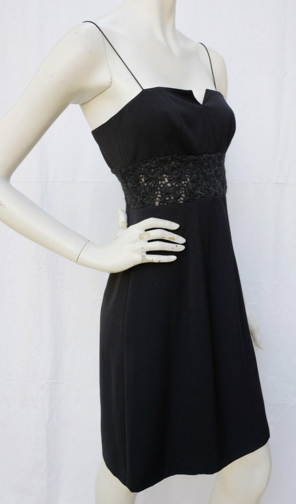 Black minimalist vintage Mugler mini dress