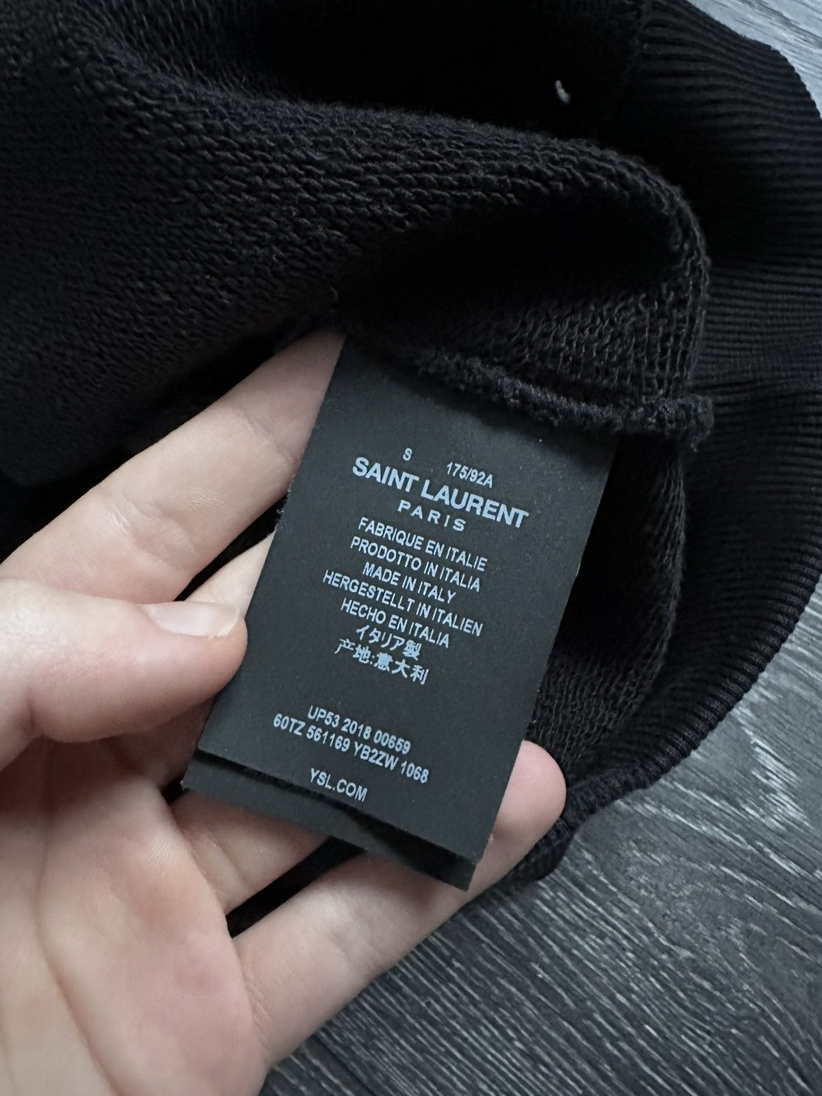 Saint Laurent Paris saint laurent paris script logo distressed hoodie Size US S / EU 44-46 / 1 - 4 Thumbnail