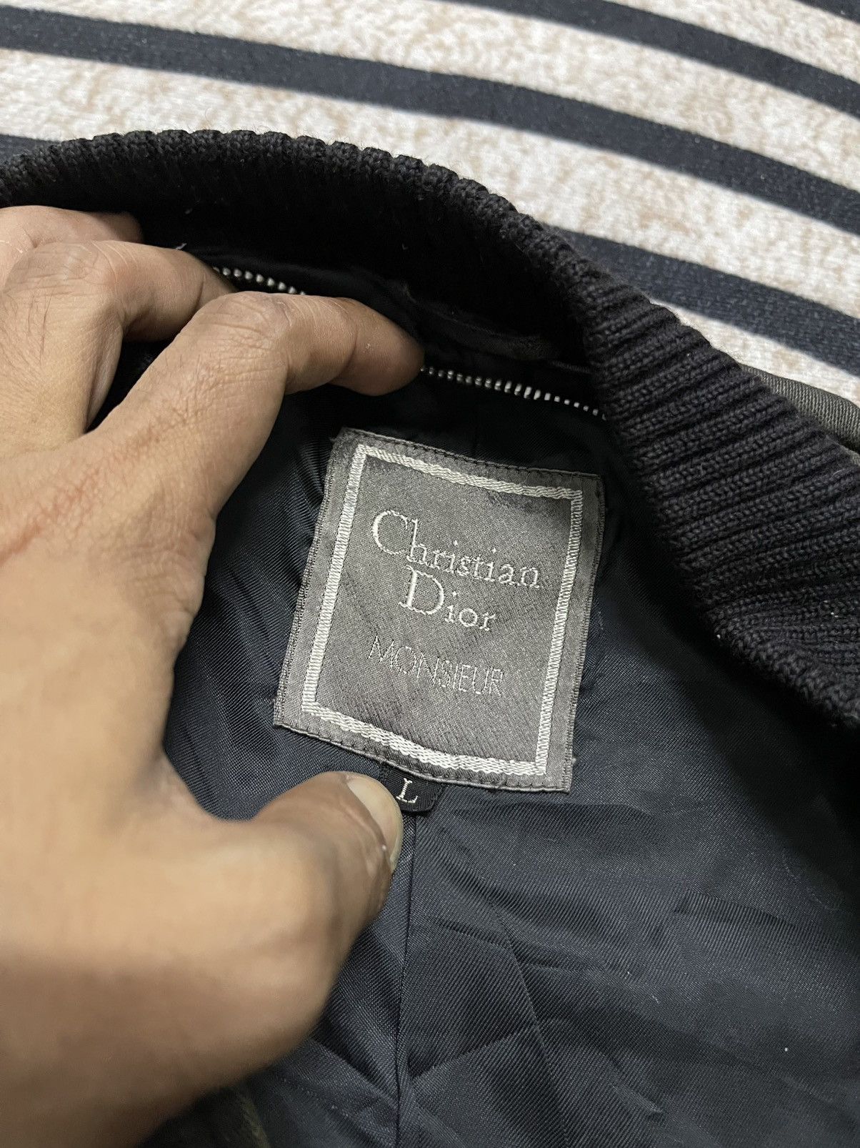 Christian Dior Monsieur 90s CHRISTIAN DIOR MONSIEUR DISTRESSED FLIGHT JACKET COTTON Size US L / EU 52-54 / 3 - 12 Thumbnail