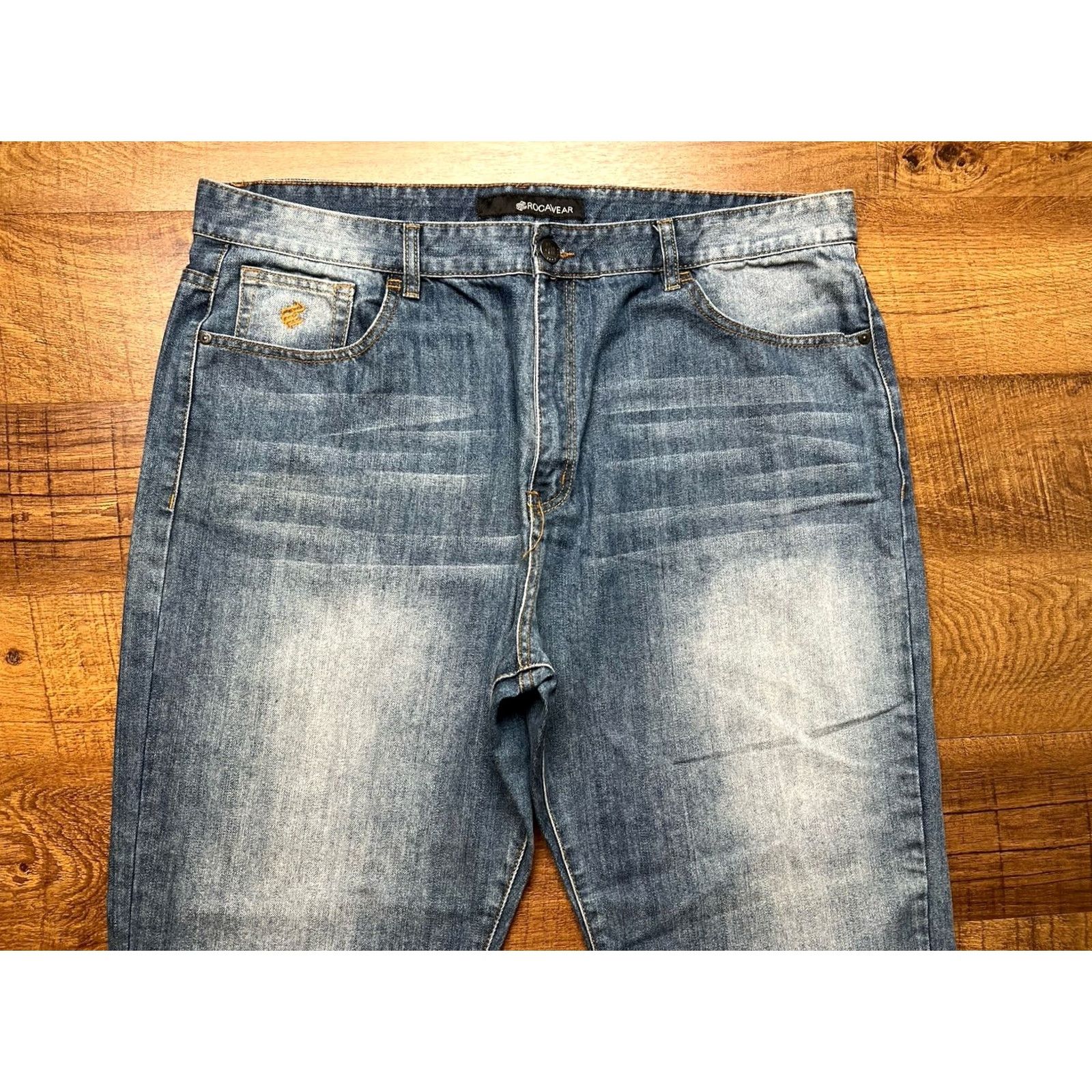 Rocawear VINTAGE Rocawear Baggy Jeans Mens 42x31 Blue Wide-Leg Grunge Skater Size US 42 / EU 58 - 3 Thumbnail