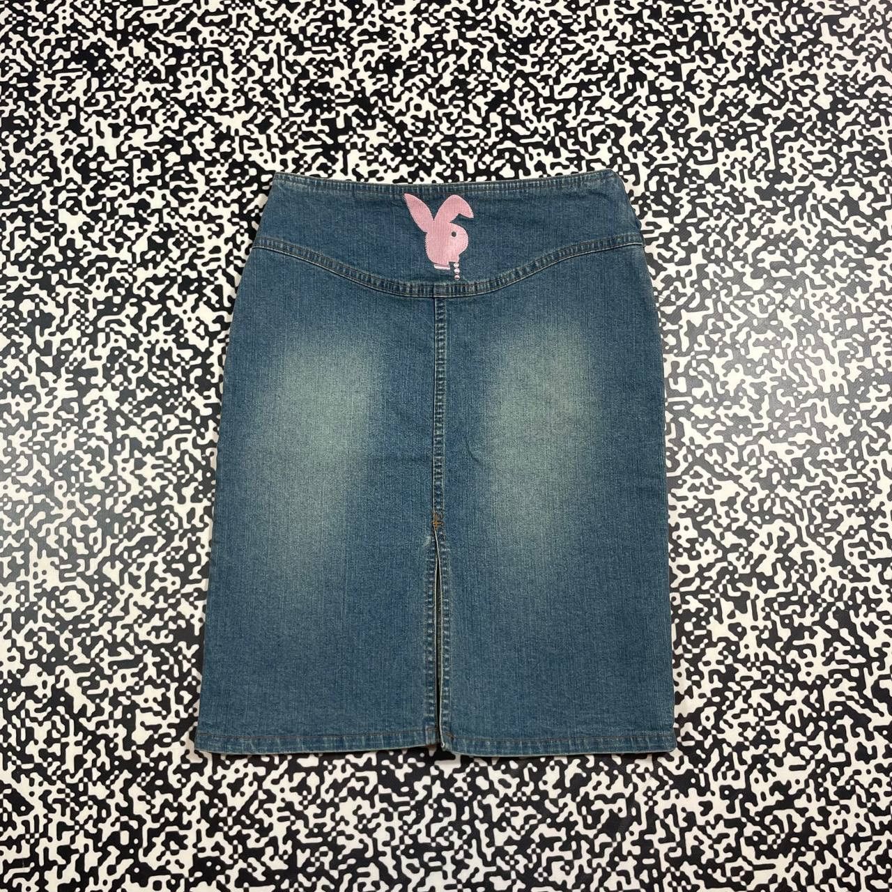 Playboy Vintage Y2K Playboy Denim Retro Sexy Midi Skirt + Belt Size 26" / US 2 / IT 38 - 3 Thumbnail
