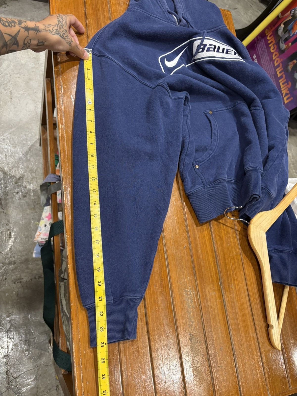 Nike Vintage Y2K Nike Bauer Hockey Navy Hoodie Size US M / EU 48-50 / 2 - 11 Thumbnail