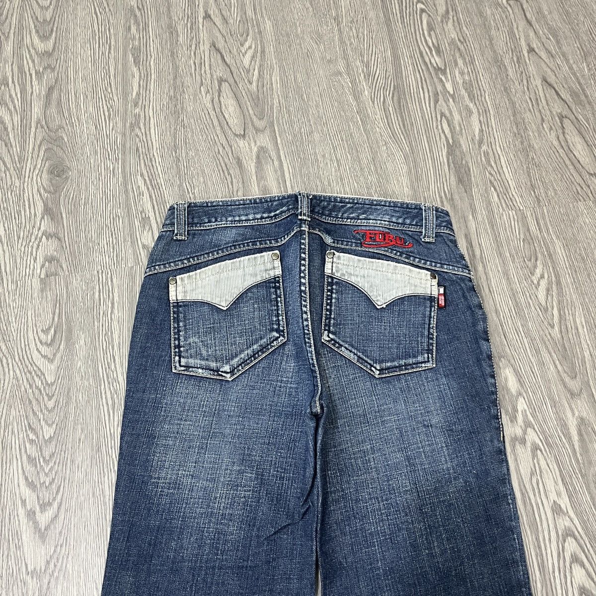 14th Addiction FUBU COLLECTION - Flared Jeans Corduroy Pocket Fatigue Size US 27 - 8 Thumbnail
