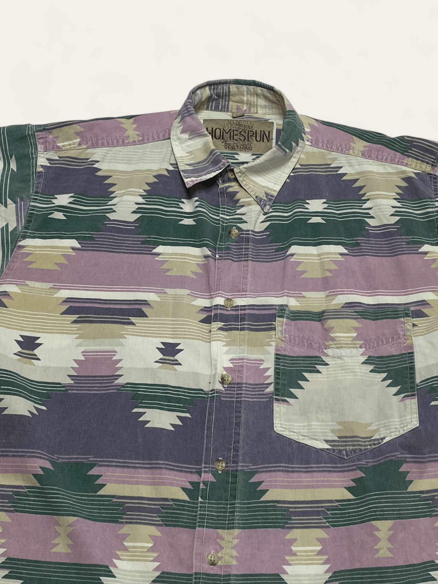 Other 90s Vintage HOMESPUN Crazy Beautiful Overprint Button Up Size US L / EU 52-54 / 3 - 2 Thumbnail