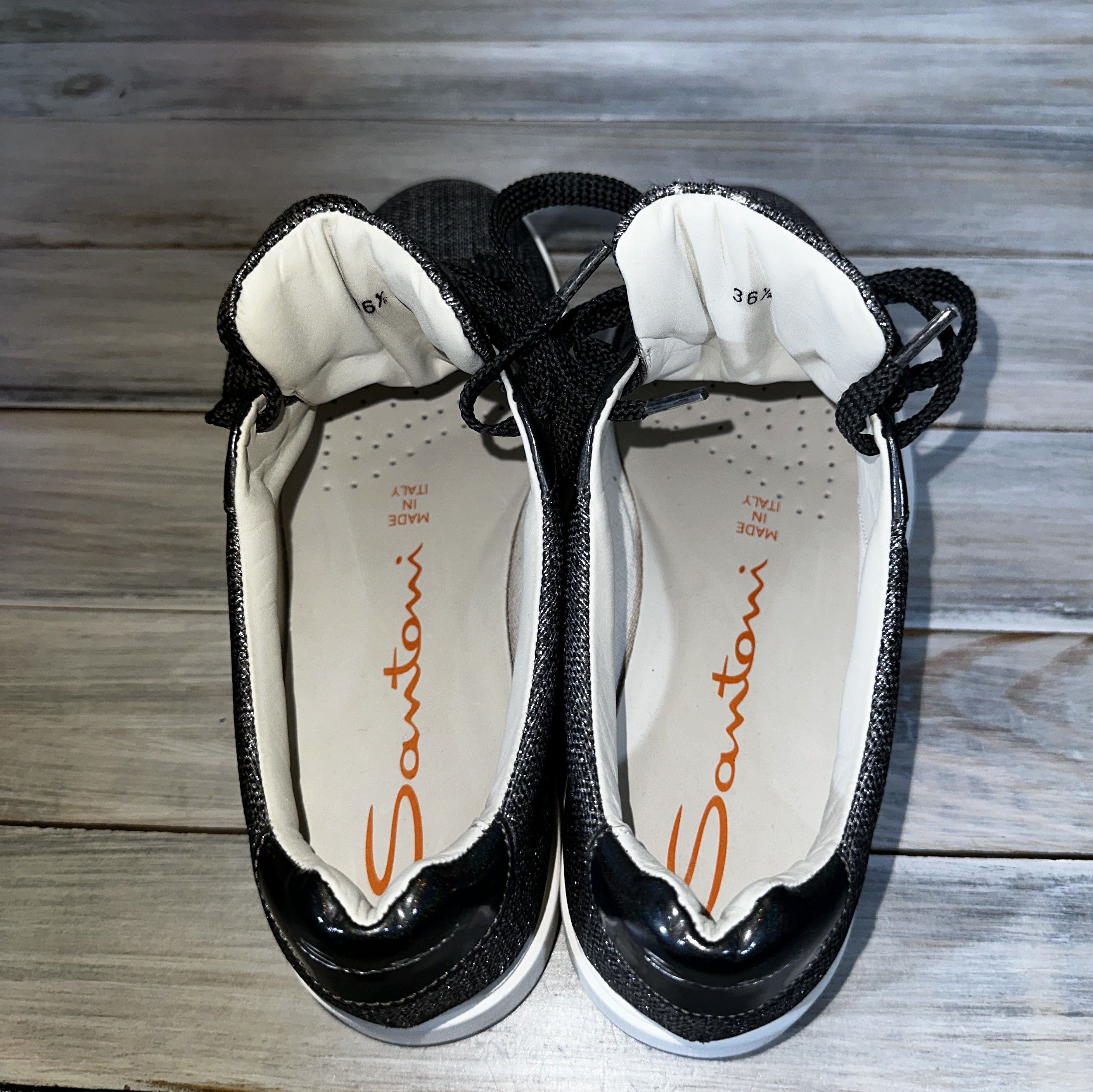 Santoni Santoni Made In Italy Women's Silver Leather Sneakers Luxury Size US 6.5 / IT 36.5 - 10 Thumbnail