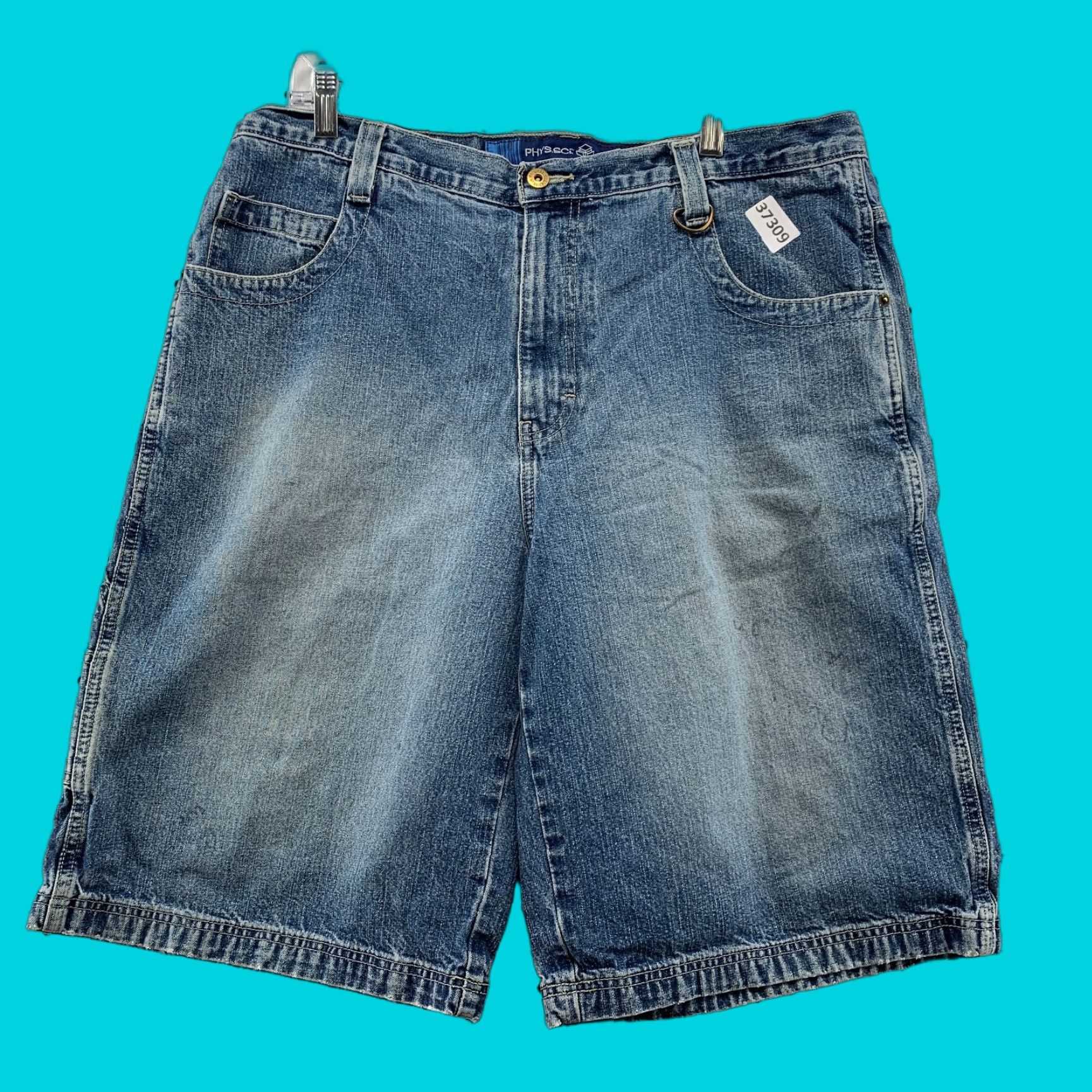 Denime VINTAGE PHYS SCI Denim Jeans Shorts Mens 38x11 Baggy Wide Leg JORTS Denim Shorts Mens 38x11 Baggy Wide Leg JORTS Size US 38 / EU 54 - 1 Thumbnail