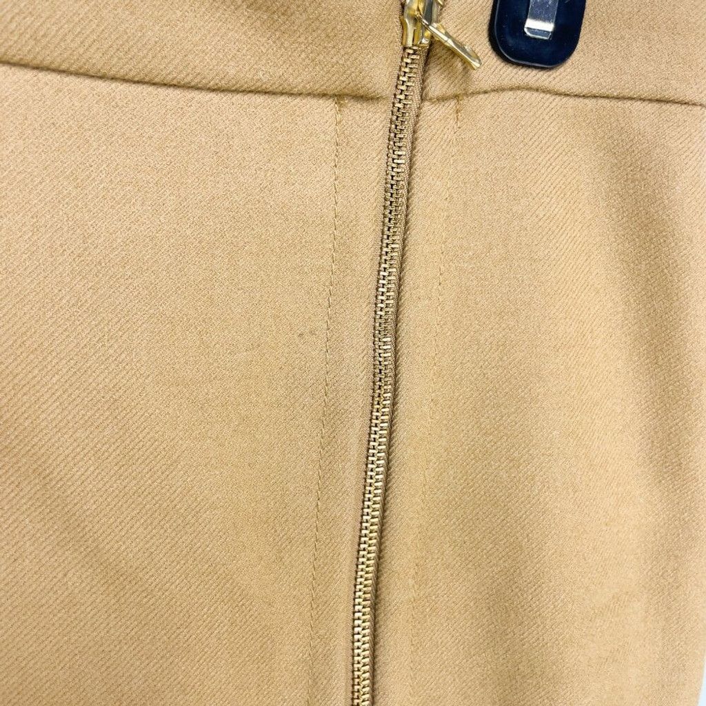 J.Crew J.CREW Office Pencil Skirt Assymetrical Zip Camel Tan sz 6 Size 28" / US 6 / IT 42 - 3 Thumbnail