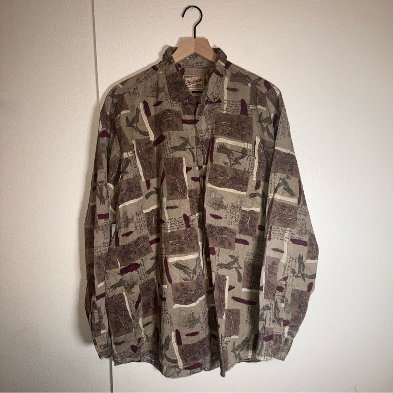 Woolrich Woolen Mills WOOLRICH eagle print gorpcore cotton button up shirt XL Size US XL / EU 56 / 4 - 5 Thumbnail