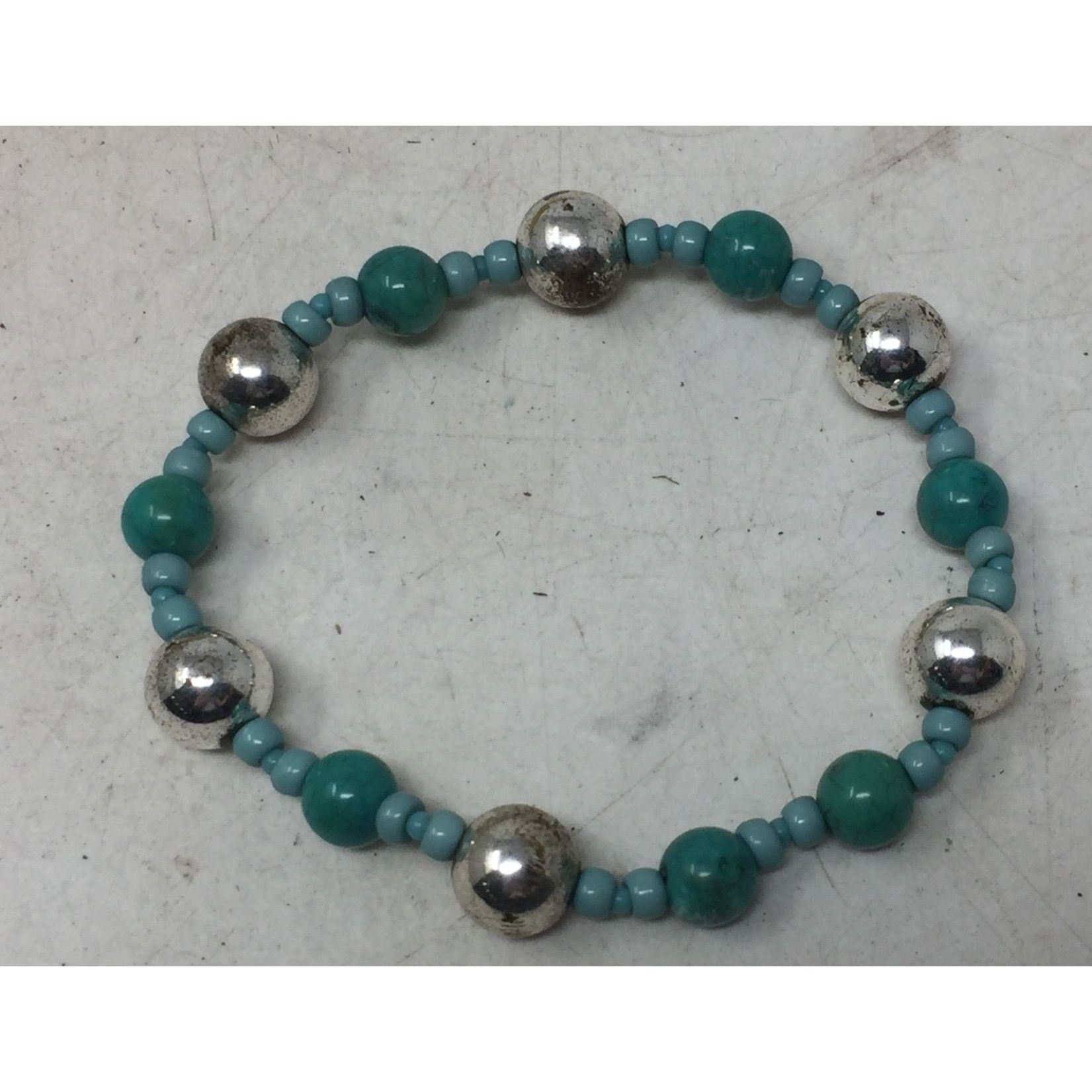 Other Two Blue and Silver Beaded Bracelets Size ONE SIZE - 5 Thumbnail