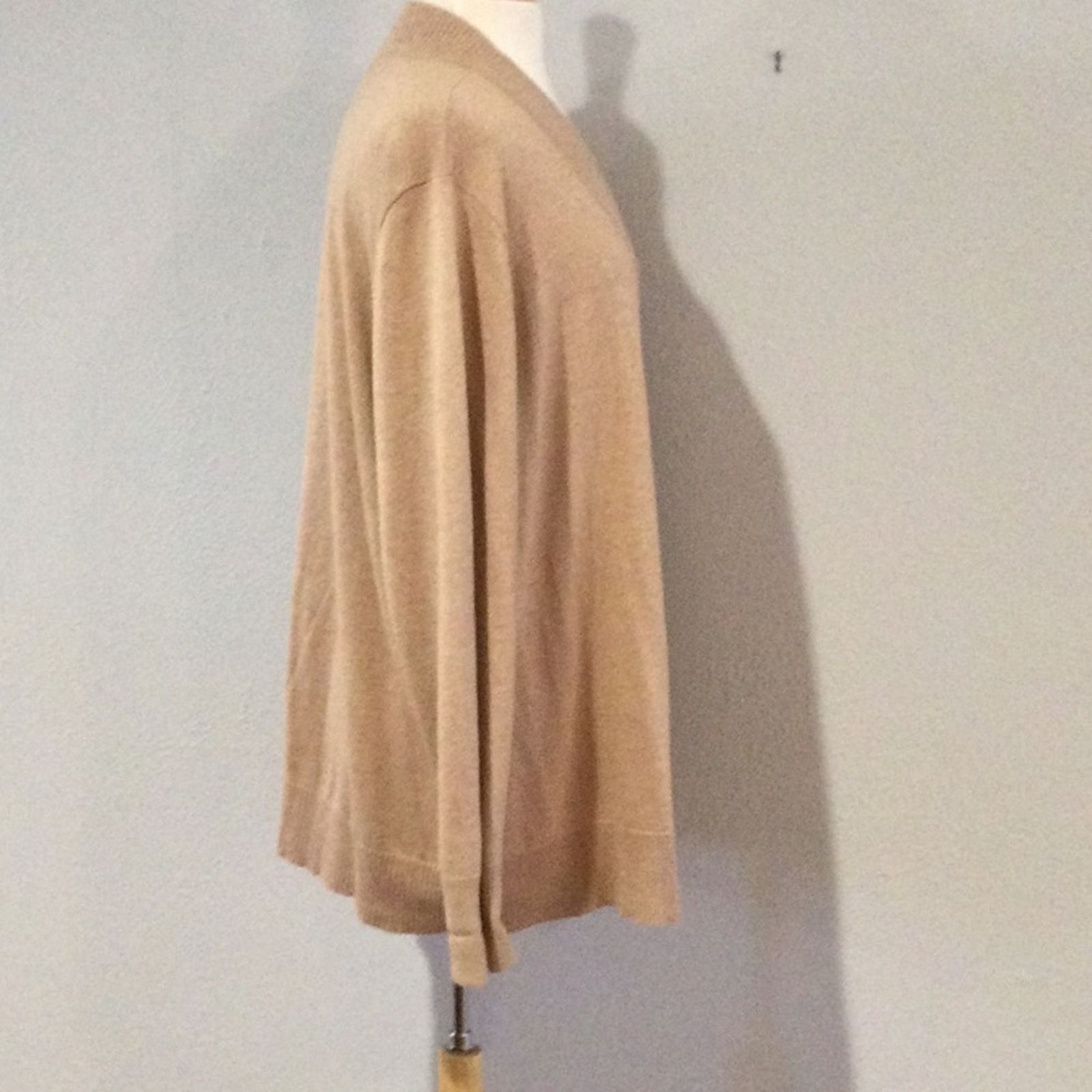 Worthington Worthington Woman Lightweight Tan Open Front Cardigan 4X Size 4XL / US 24-26 - 5 Thumbnail