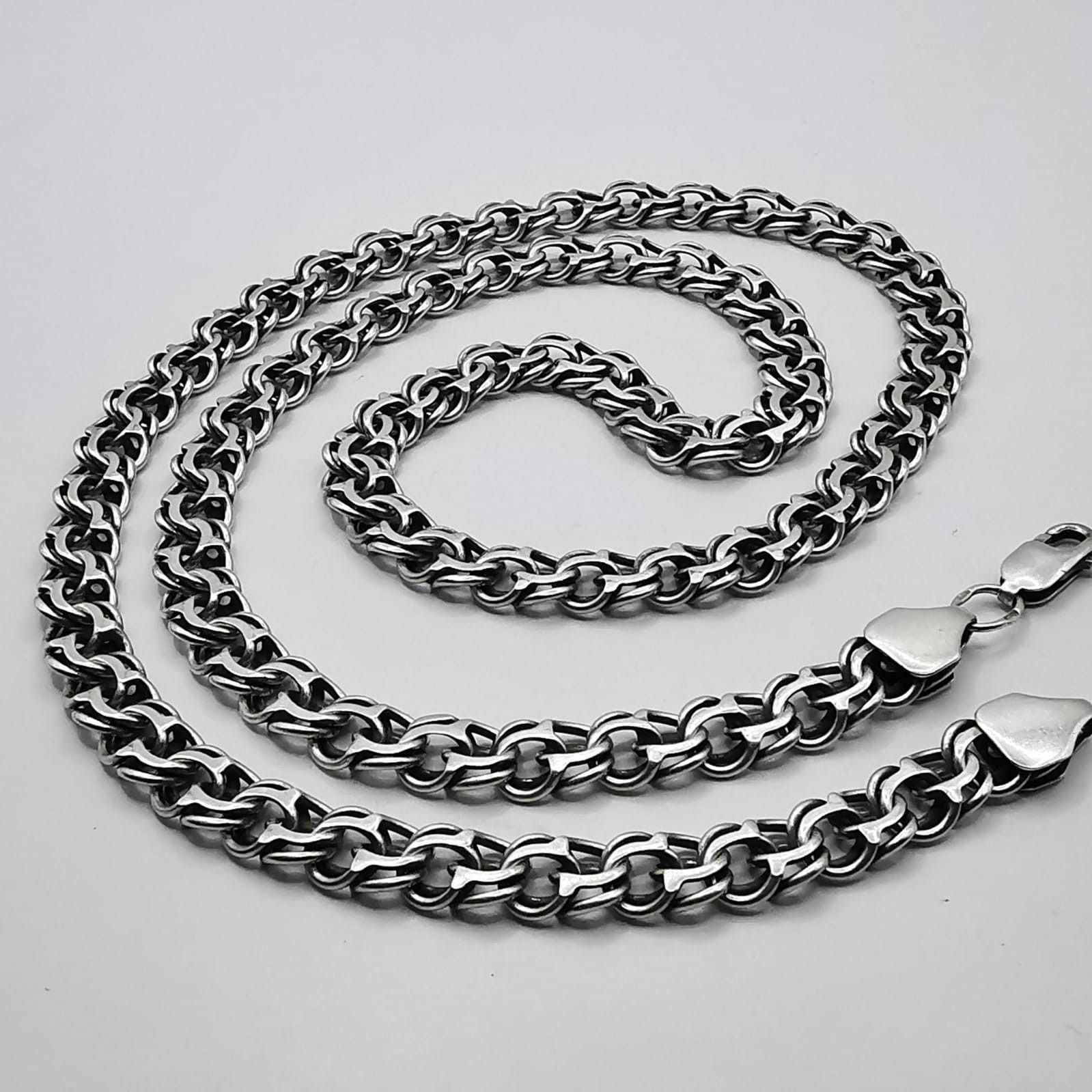 Sterling Silver Vintage Massive Chain 925 Sterling Silver,Signature 46,07g Size ONE SIZE - 3 Thumbnail