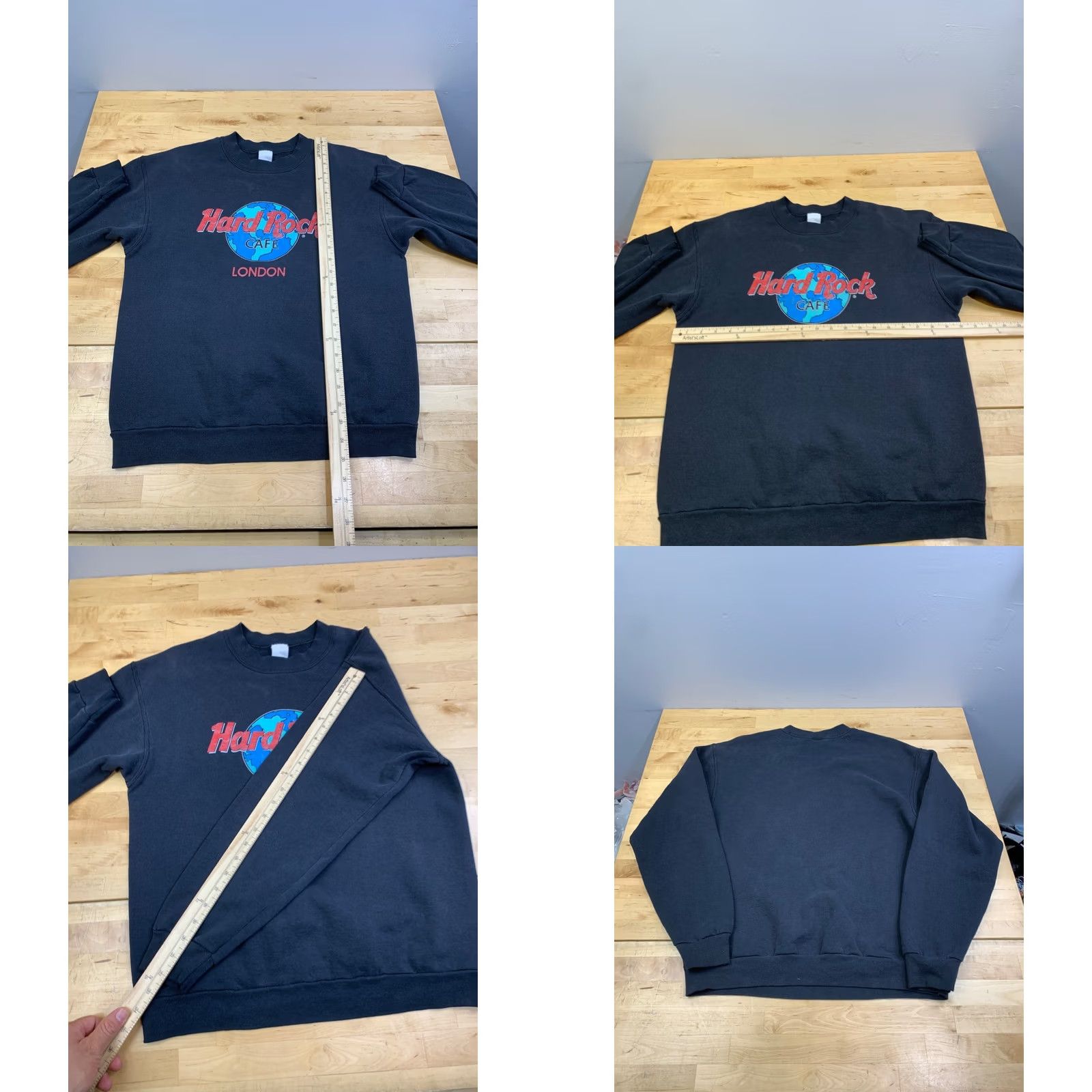 Hard Rock Cafe VINTAGE Hard Rock Cafe Sweatshirt Men M Black 90s Logo Pullover Shirt Size US M / EU 48-50 / 2 - 8 Thumbnail
