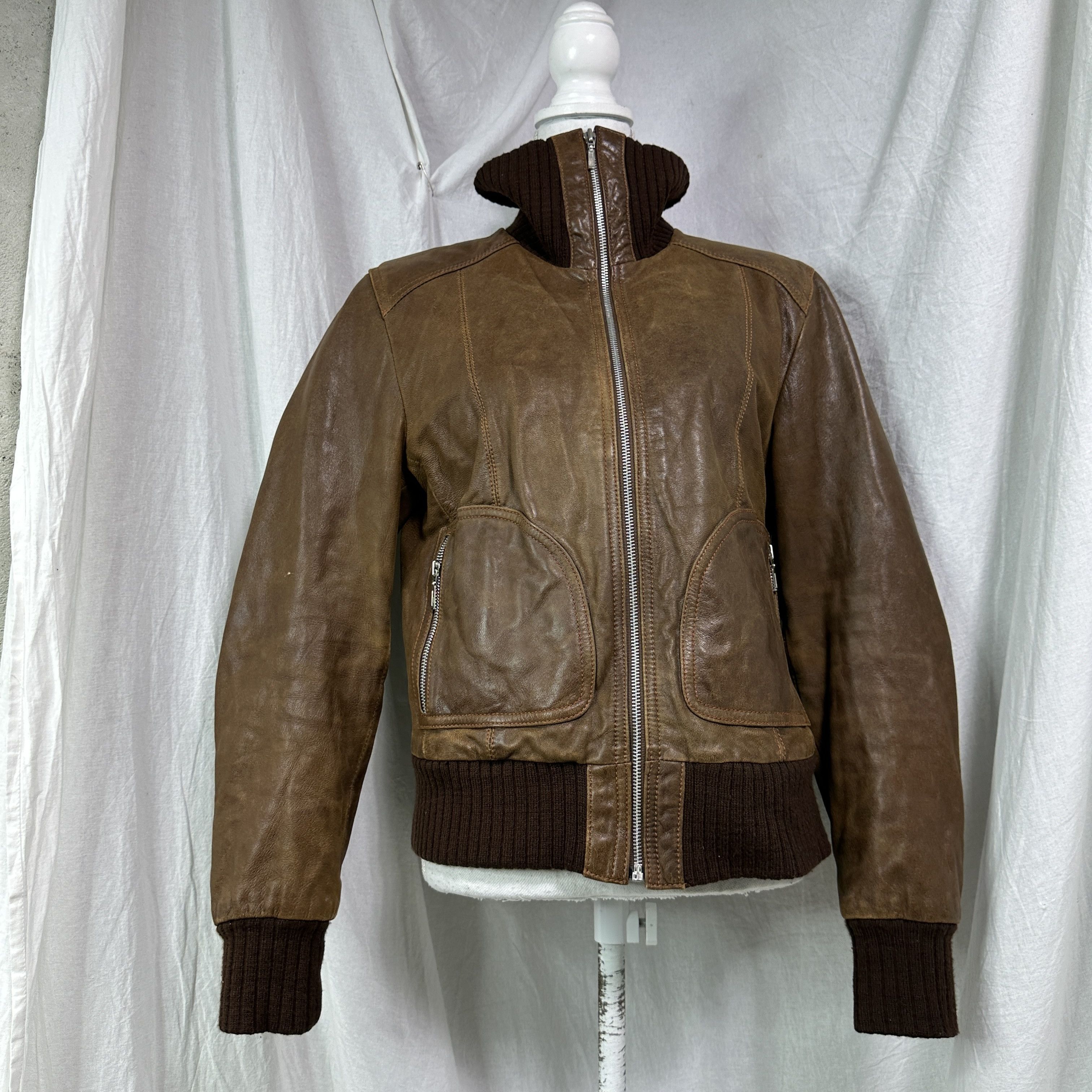 Vintage Vintage Leather Biker Moto Oversize Dark Jacket 00s Size US L / EU 52-54 / 3 - 6 Thumbnail